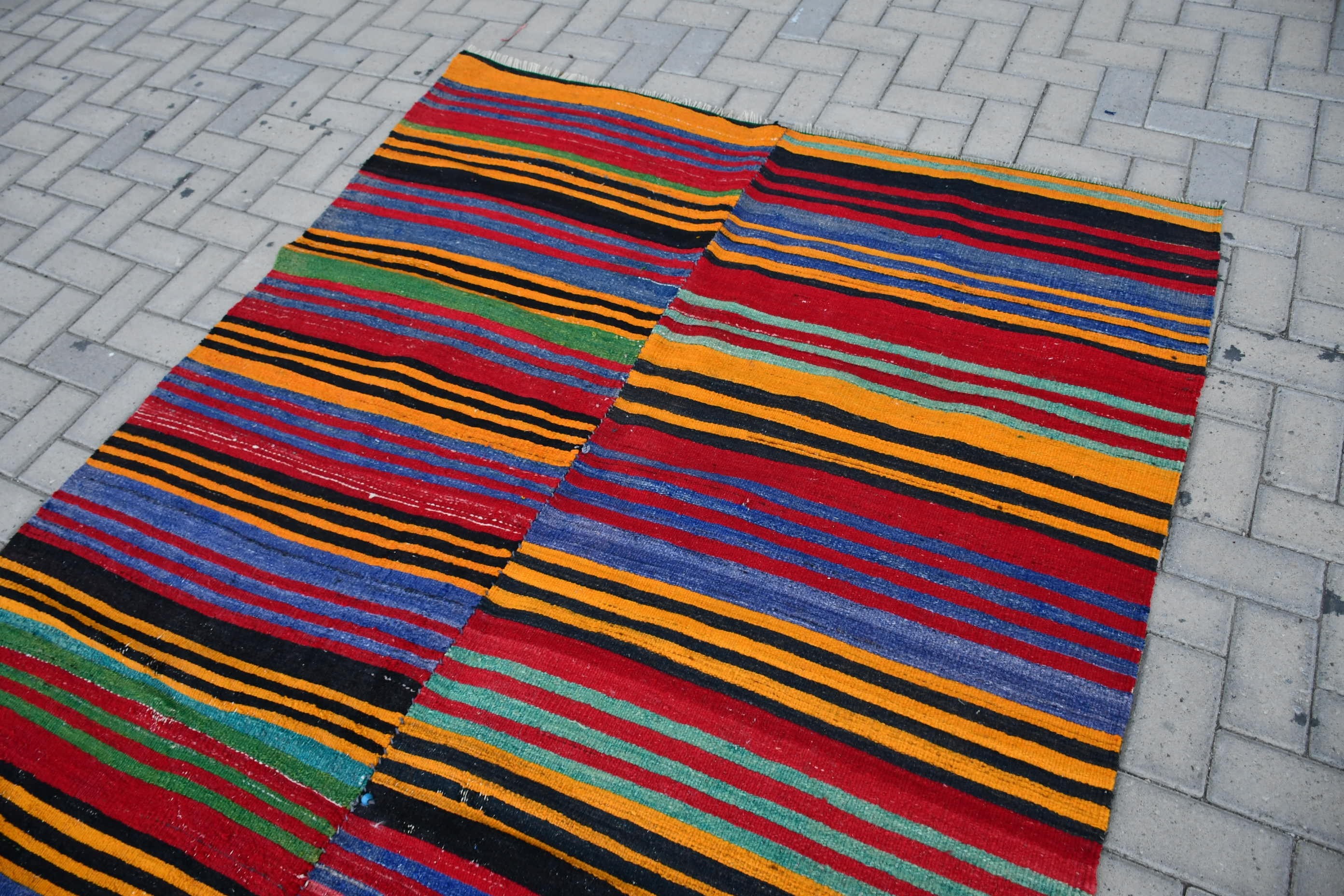 Red Cool Rug, 1.9x6.2 ft Runner Rug, Rugs for Kitchen, Anatolian Rug, Turkey Rug, Wool Rugs, Vintage Rugs, Kitchen Rugs, Turkish Rug, Kilim