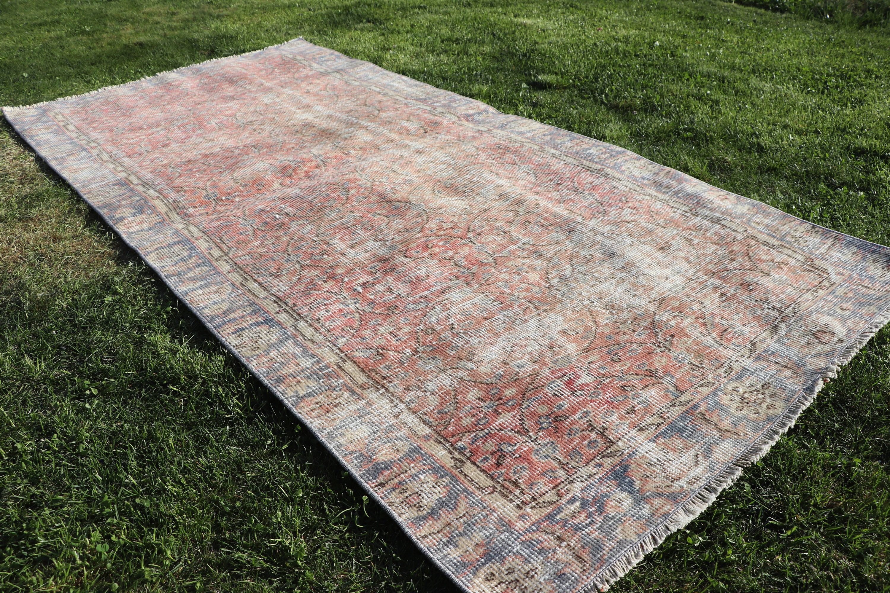 Vintage Rugs, Rugs for Bedroom, 3.2x6.8 ft Accent Rug, Orange Cool Rug, Kitchen Rug, Bohemian Rugs, Oushak Rugs, Turkish Rugs, Bedroom Rugs