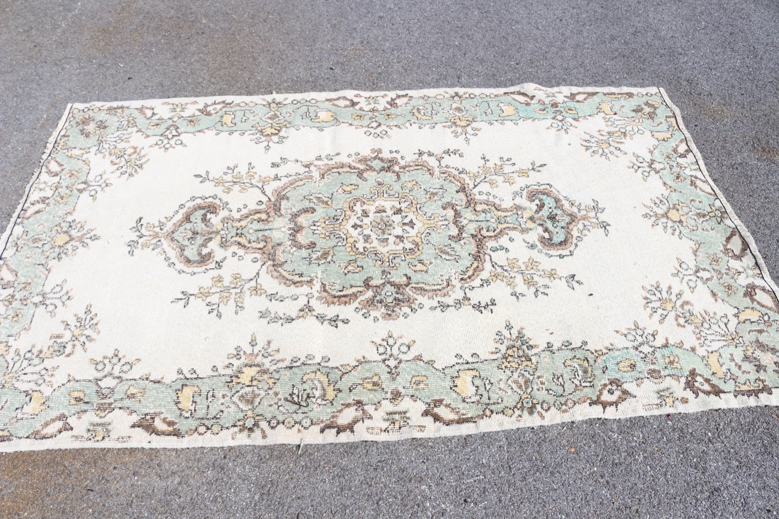 Türk Halıları, 4.2x6.8 ft Alan Halısı, El Yapımı Halılar, Vintage Halı, Çocuk Halıları, İç Mekan Halıları, Yatak Odası Halısı, Fas Halıları, Bej Oryantal Halılar