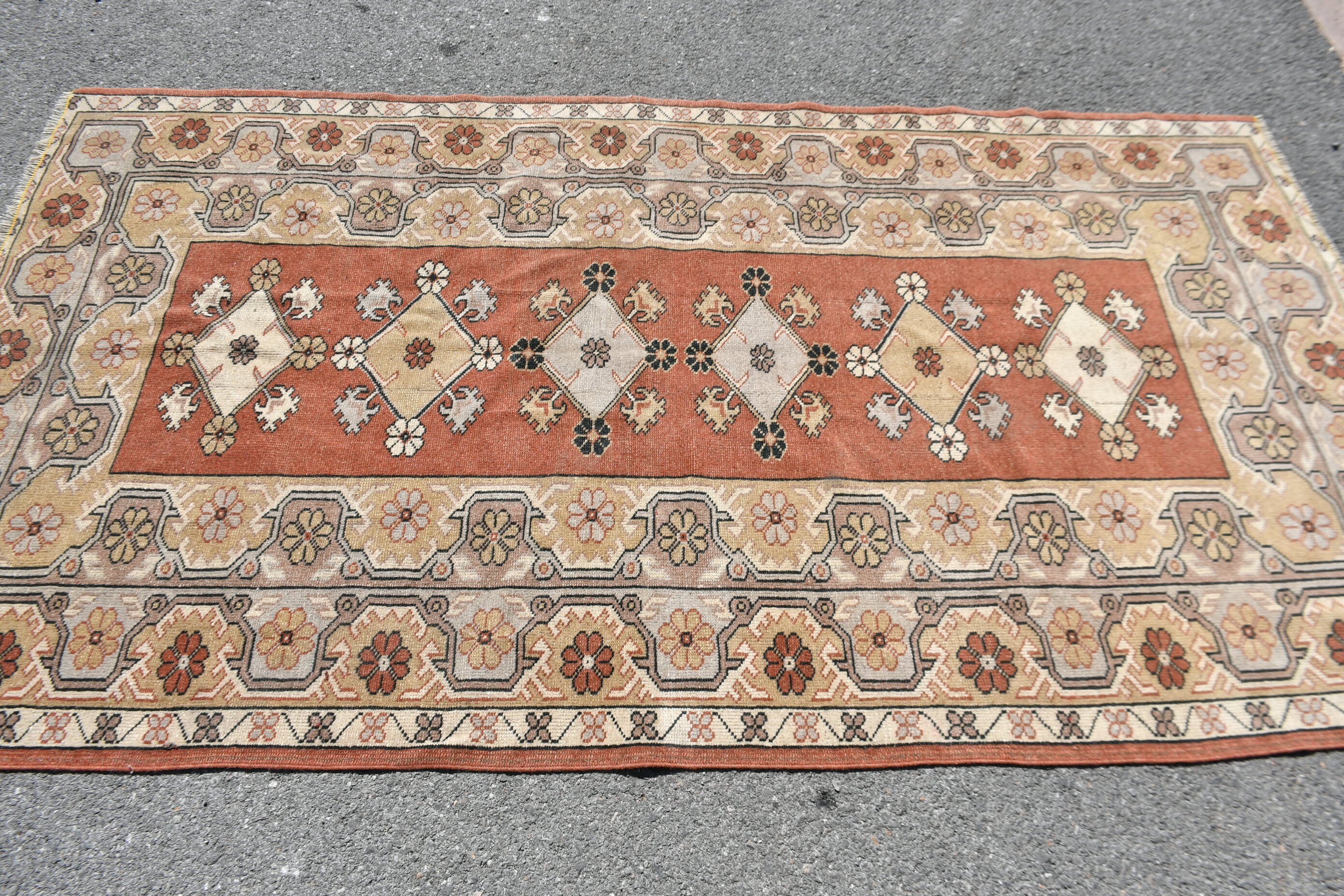 Bedroom Rugs, Rugs for Area, Indoor Rug, Vintage Rug, Turkish Rug, Oriental Rugs, Brown Antique Rugs, 4.3x7.7 ft Area Rugs, Kitchen Rugs