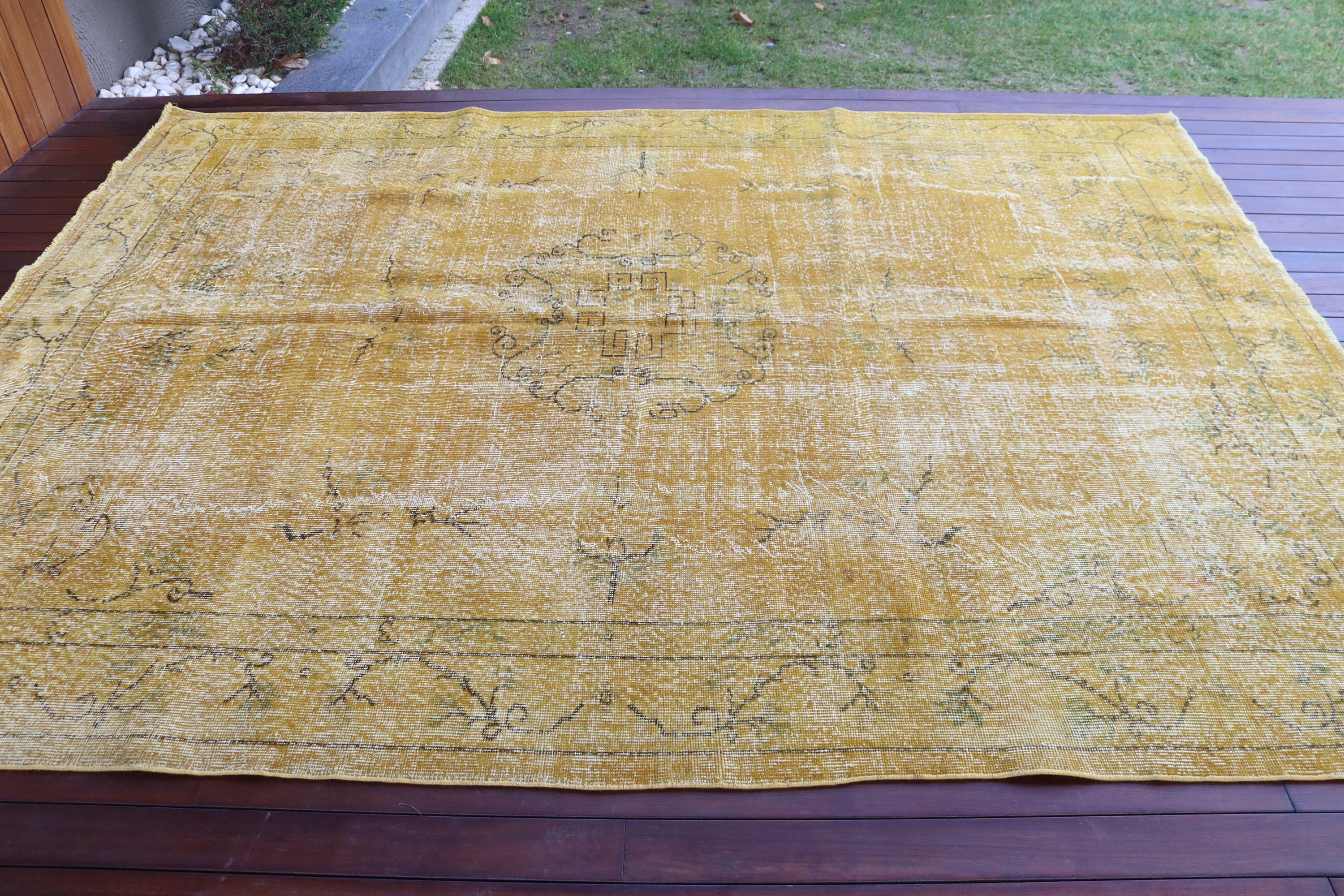 Vintage Rugs, Ethnic Rugs, Bedroom Rugs, Large Boho Rugs, Floor Rugs, Turkish Rug, Flatweave Rugs, 7.2x9.6 ft Large Rug, Yellow Kitchen Rug