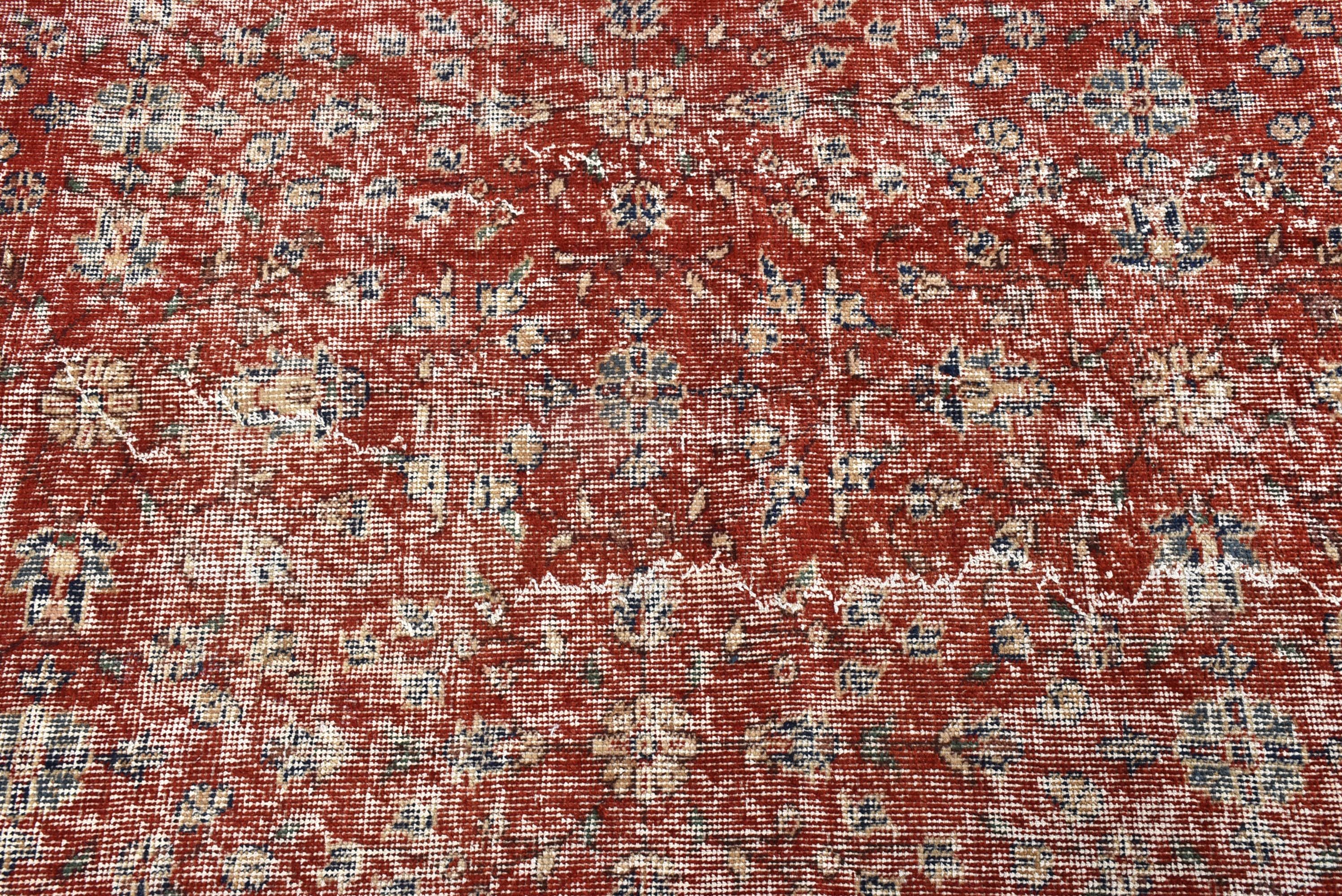 Kitchen Rug, Vintage Rugs, Geometric Rug, Turkish Rug, Boho Accent Rug, Red  3.7x6.4 ft Accent Rugs, Neutral Rug, Office Rug