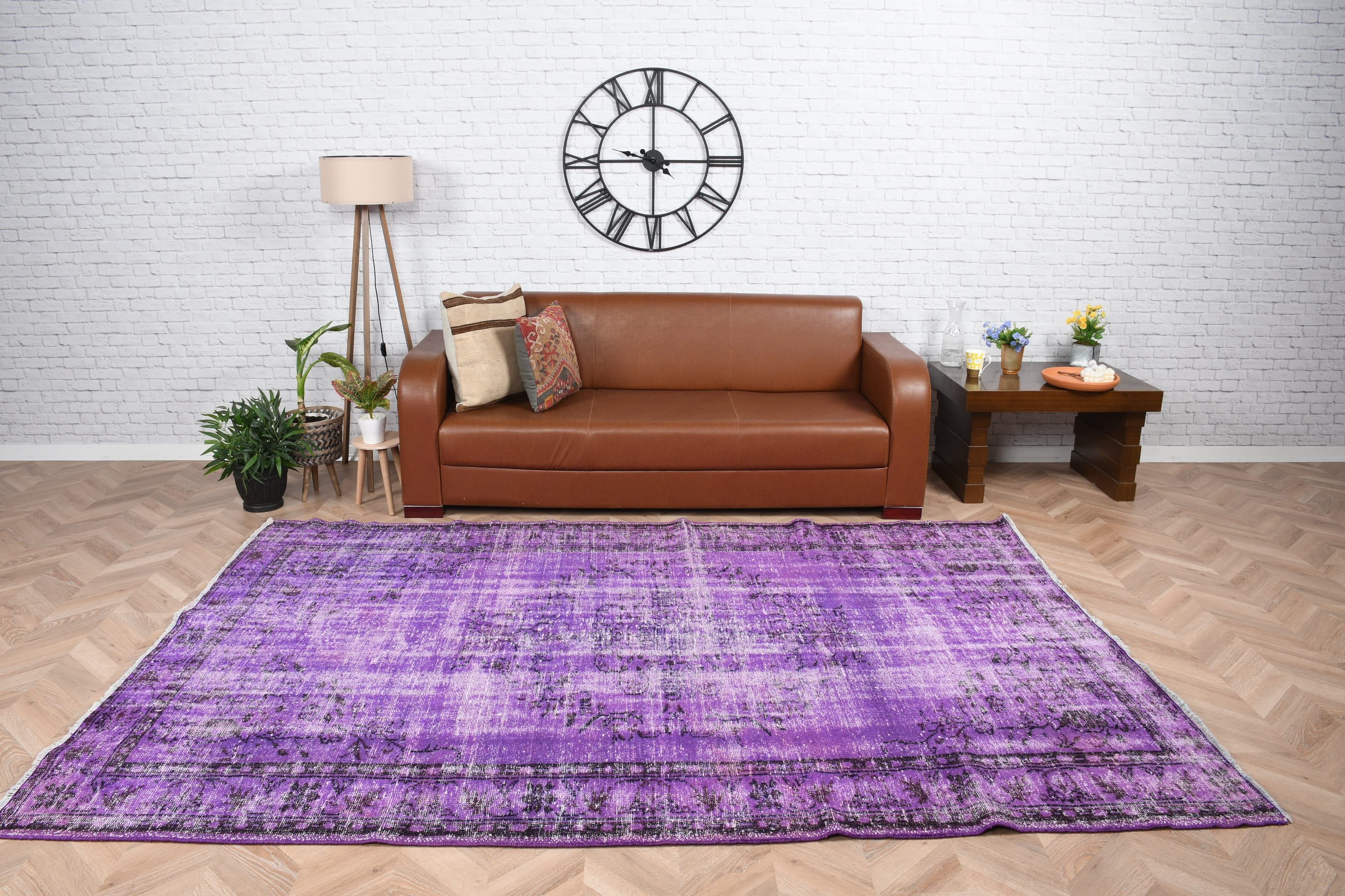 Salon Rug, 6.2x9.2 ft Large Rug, Vintage Rug, Tribal Rugs, Purple Anatolian Rug, Bedroom Rug, Turkish Rugs, Living Room Rug, Home Decor Rug