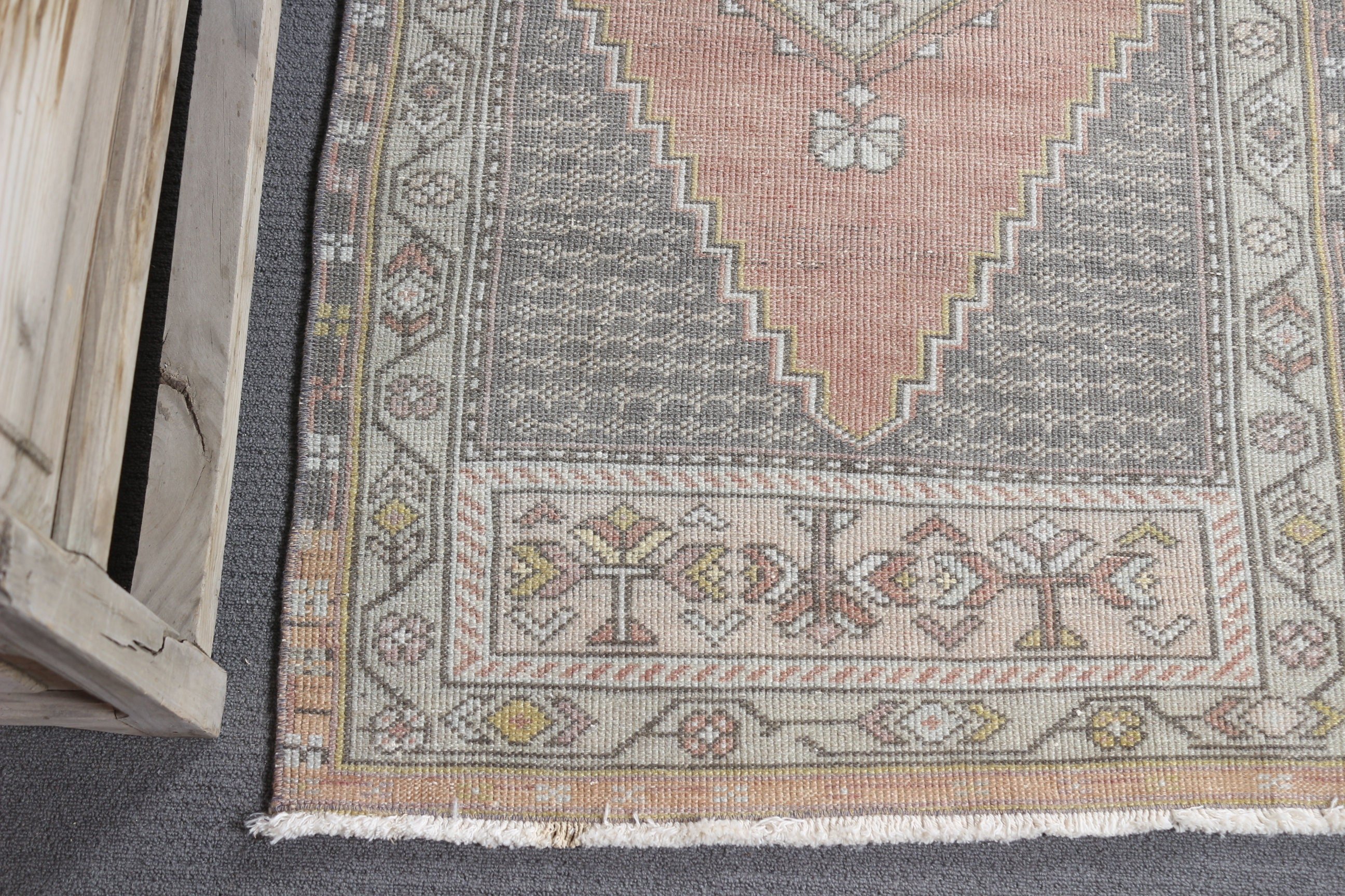 Türk Halısı, Vintage Halı, Duvara Asılı Halı, 2.4x5.2 ft Küçük Halı, Çocuk Odası Halıları, Turuncu Yün Halı, Banyo Halıları, Mutfak Halısı