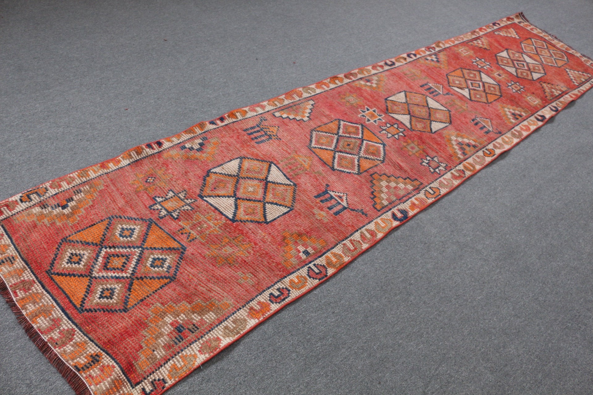 Kitchen Rugs, Home Decor Rug, 2.9x11.6 ft Runner Rug, Red Bedroom Rug, Tribal Rug, Vintage Rug, Turkish Rug, Corridor Rugs