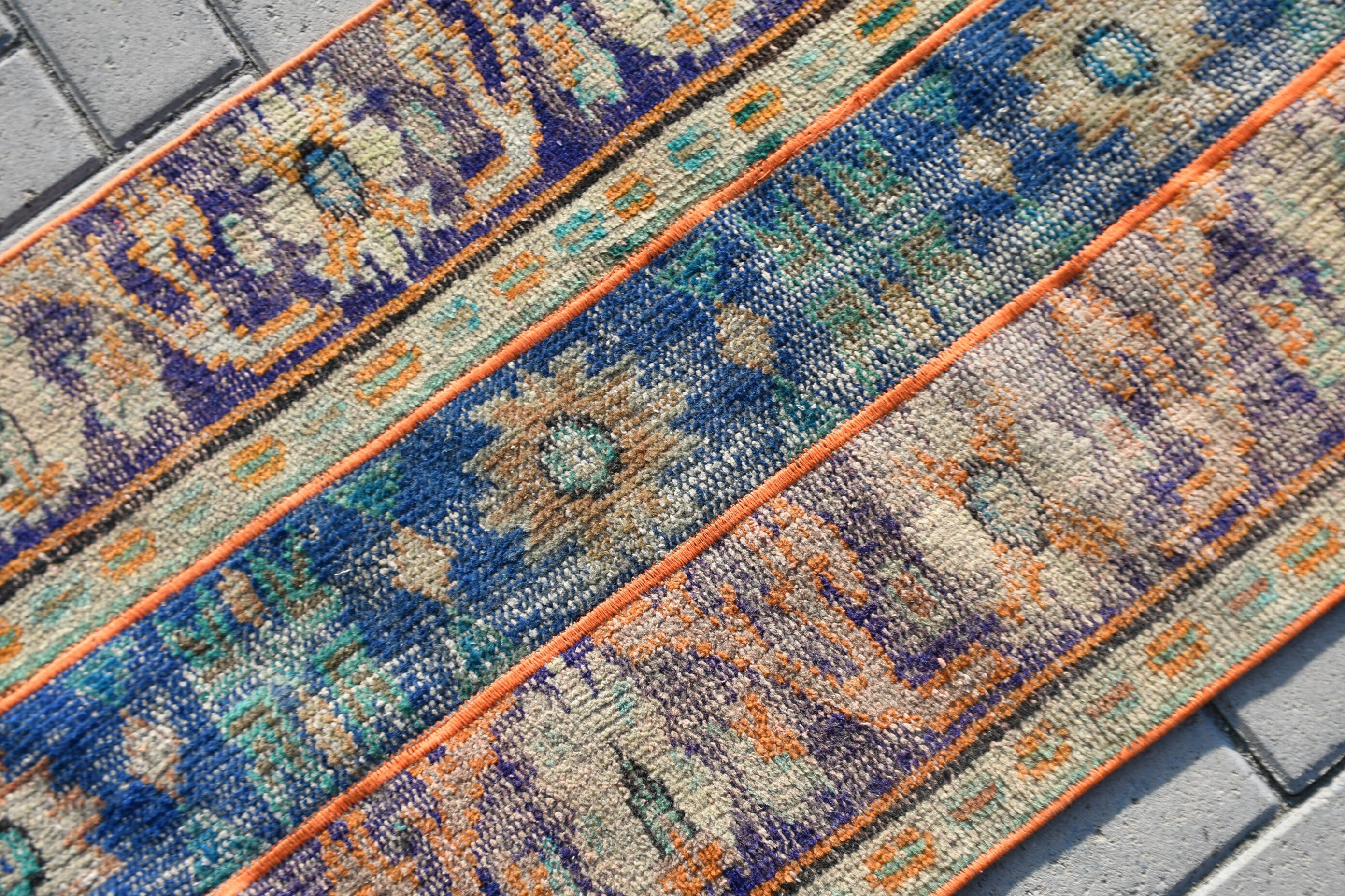 Wall Hanging Rug, 2x3.4 ft Small Rug, Rugs for Bathroom, Vintage Rug, Blue Antique Rugs, Turkish Rug, Bathroom Rug, Wool Rug, Cool Rug