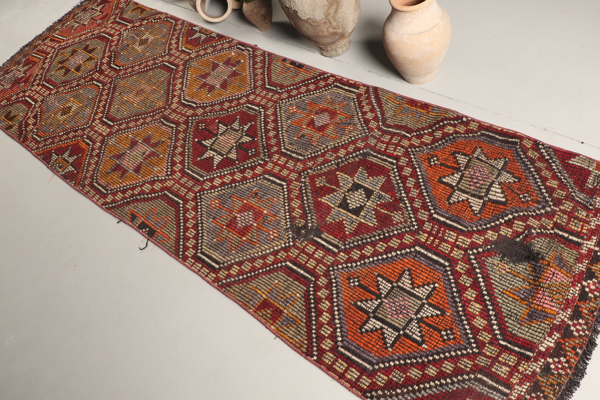 Yurt Halısı, Yemek Odası Halısı, 5.2x10 ft Büyük Halı, Kilim, Salon Halısı, Anadolu Halısı, Vintage Halılar, Türk Halısı, Kırmızı Mutfak Halıları, Fas Halıları