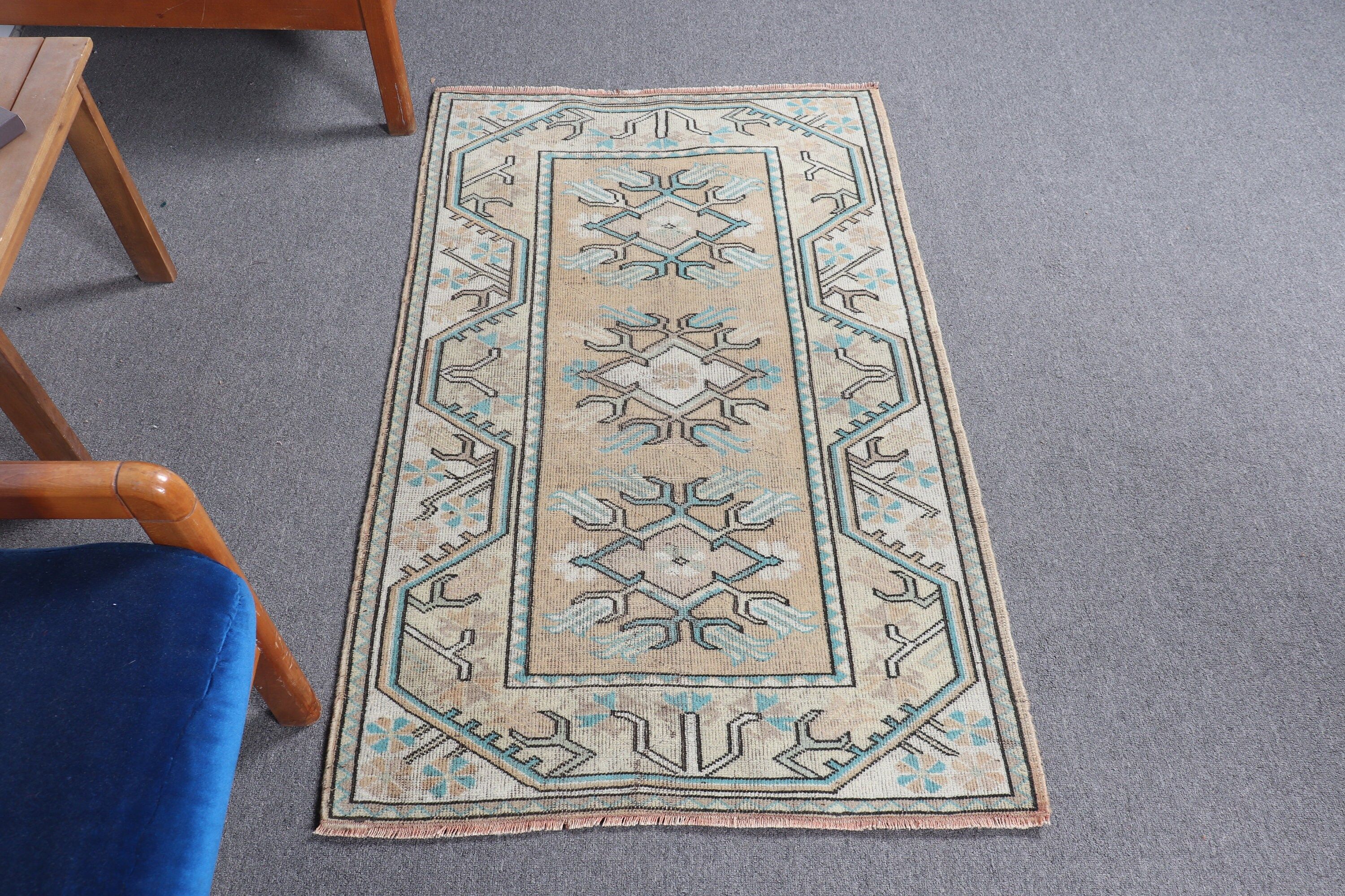 Oryantal Halı, Giriş Halıları, Giriş Halısı, 2,7x4,3 ft Küçük Halı, Vintage Halı, Turuncu Fas Halısı, Türk Halısı, Kapı Paspası Halısı, Mutfak Halısı