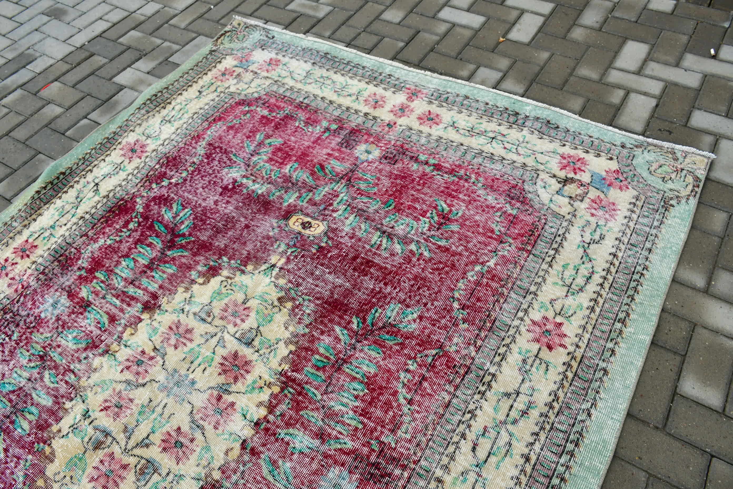 Antique Rugs, Cute Rugs, 6x9.3 ft Large Rug, Red Moroccan Rug, Living Room Rug, Vintage Rug, Dining Room Rug, Turkish Rug