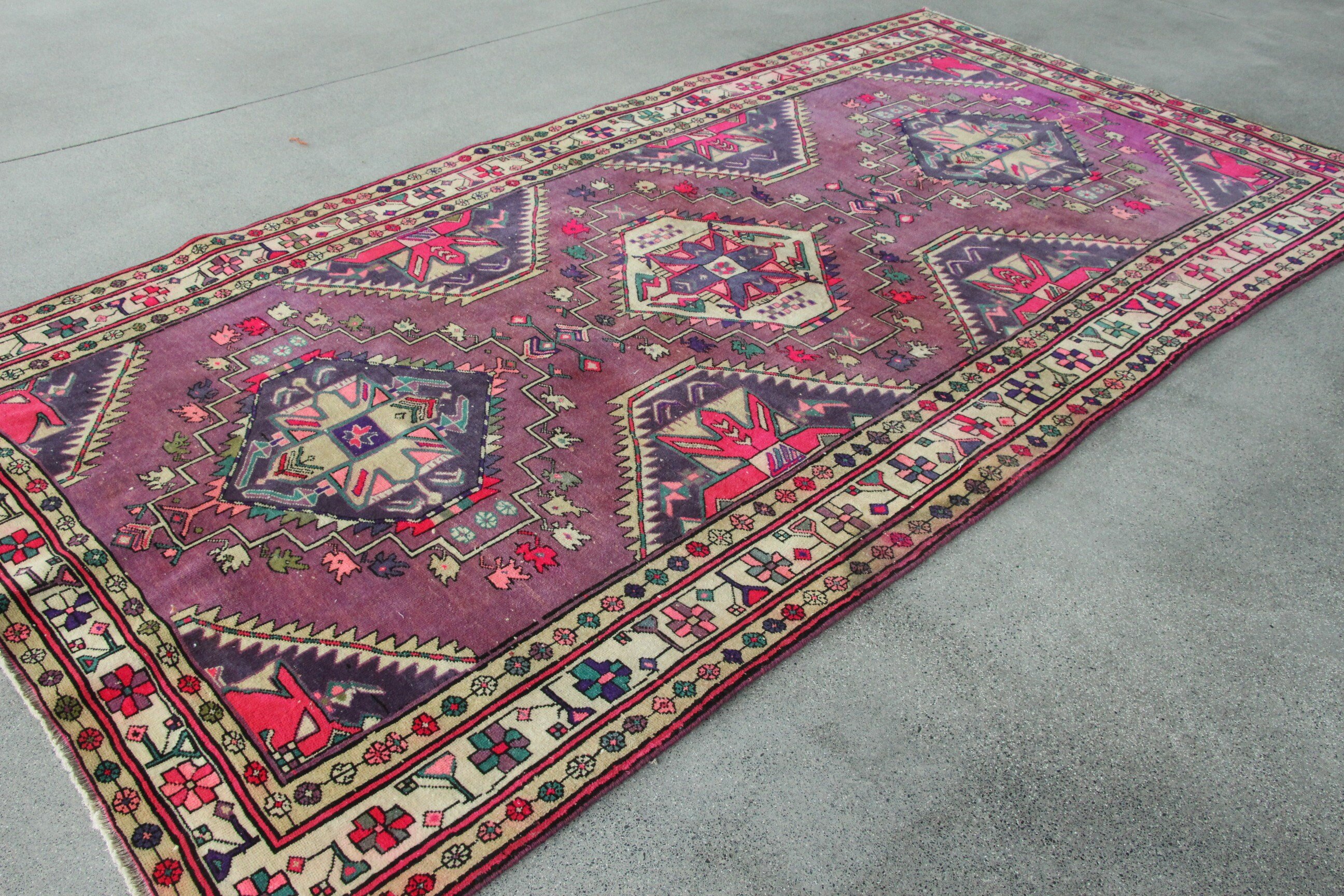 Purple Floor Rugs, Dining Room Rugs, Turkish Rug, Vintage Rugs, Oriental Rug, 4.8x9.2 ft Large Rug, Organic Rugs, Bedroom Rug, Wool Rug