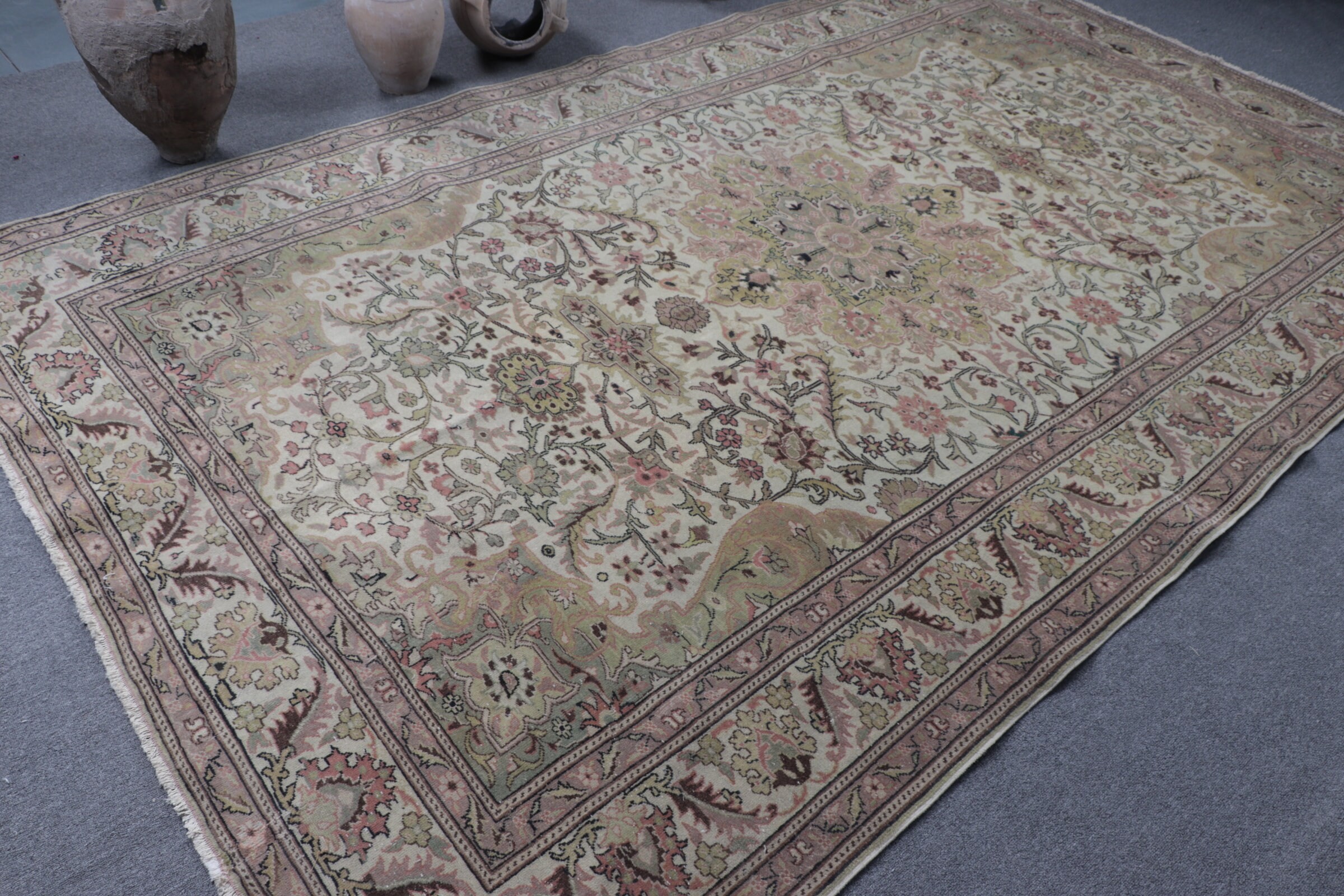 6.5x10.5 ft Büyük Halılar, Vintage Halı, Türk Halıları, Ev Dekorasyonu Halısı, Bej Yatak Odası Halısı, Etnik Halılar, Salon Halısı, Yatak Odası Halıları, Yer Halıları