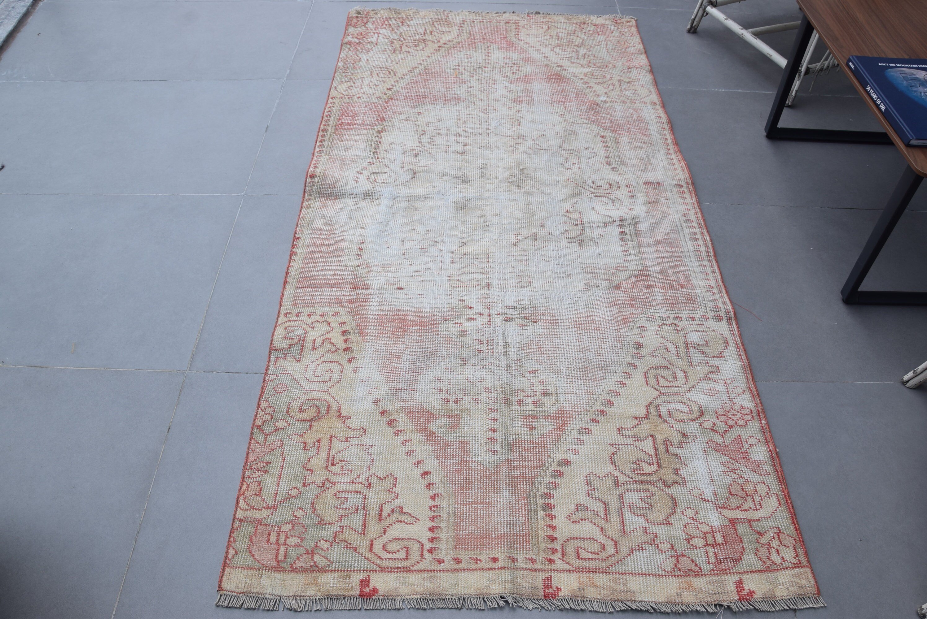 Indoor Rugs, Vintage Rug, Rugs for Indoor, Floor Rug, Beige Oriental Rug, 3.5x7.2 ft Area Rugs, Moroccan Rugs, Turkish Rug