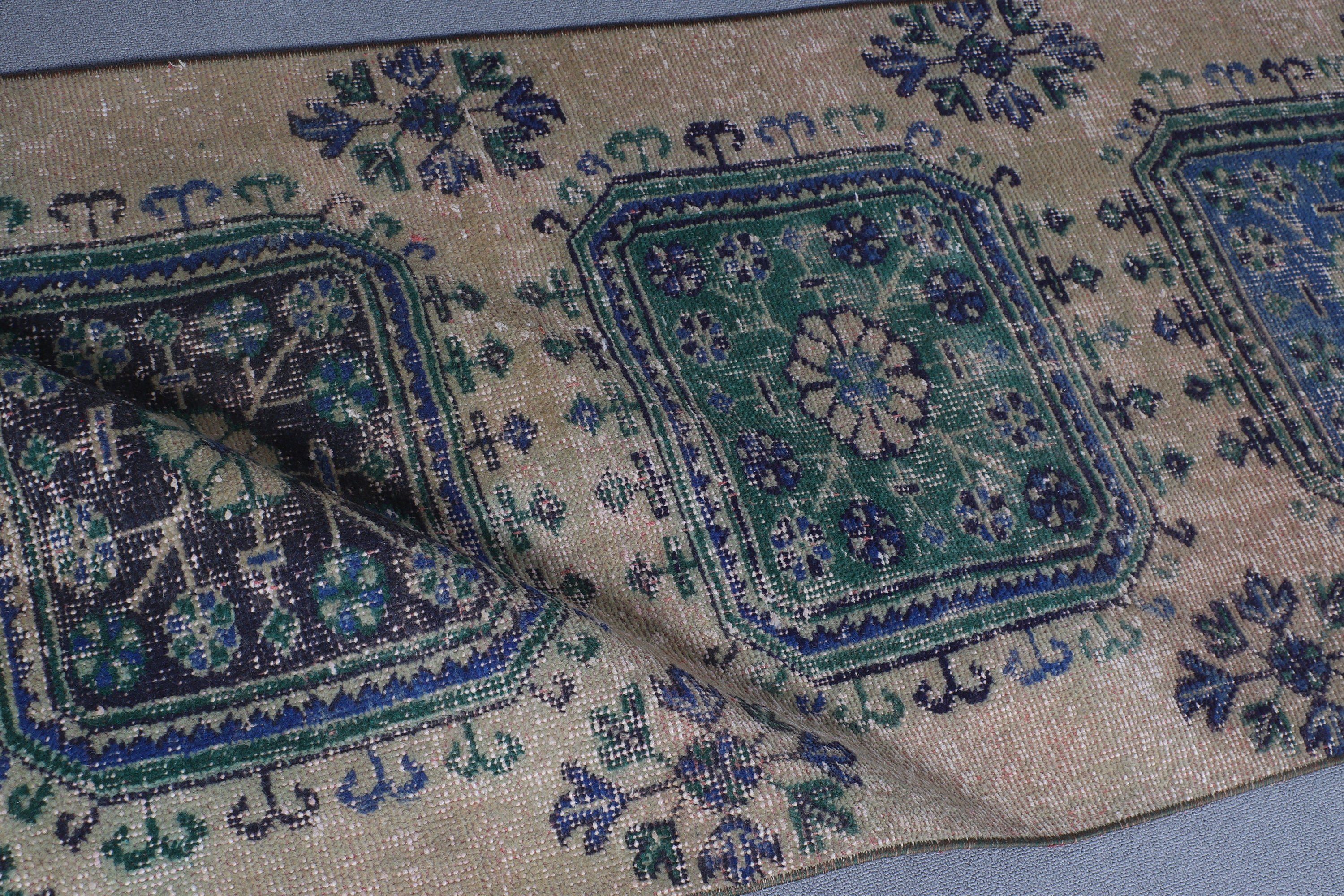 Kahverengi Oushak Halı, Antika Halılar, Merdiven Halısı, 2.7x11.2 ft Runner Halısı, Türk Halısı, Mutfak Halısı, Vintage Halı, Merdiven Halıları, Fas Halısı