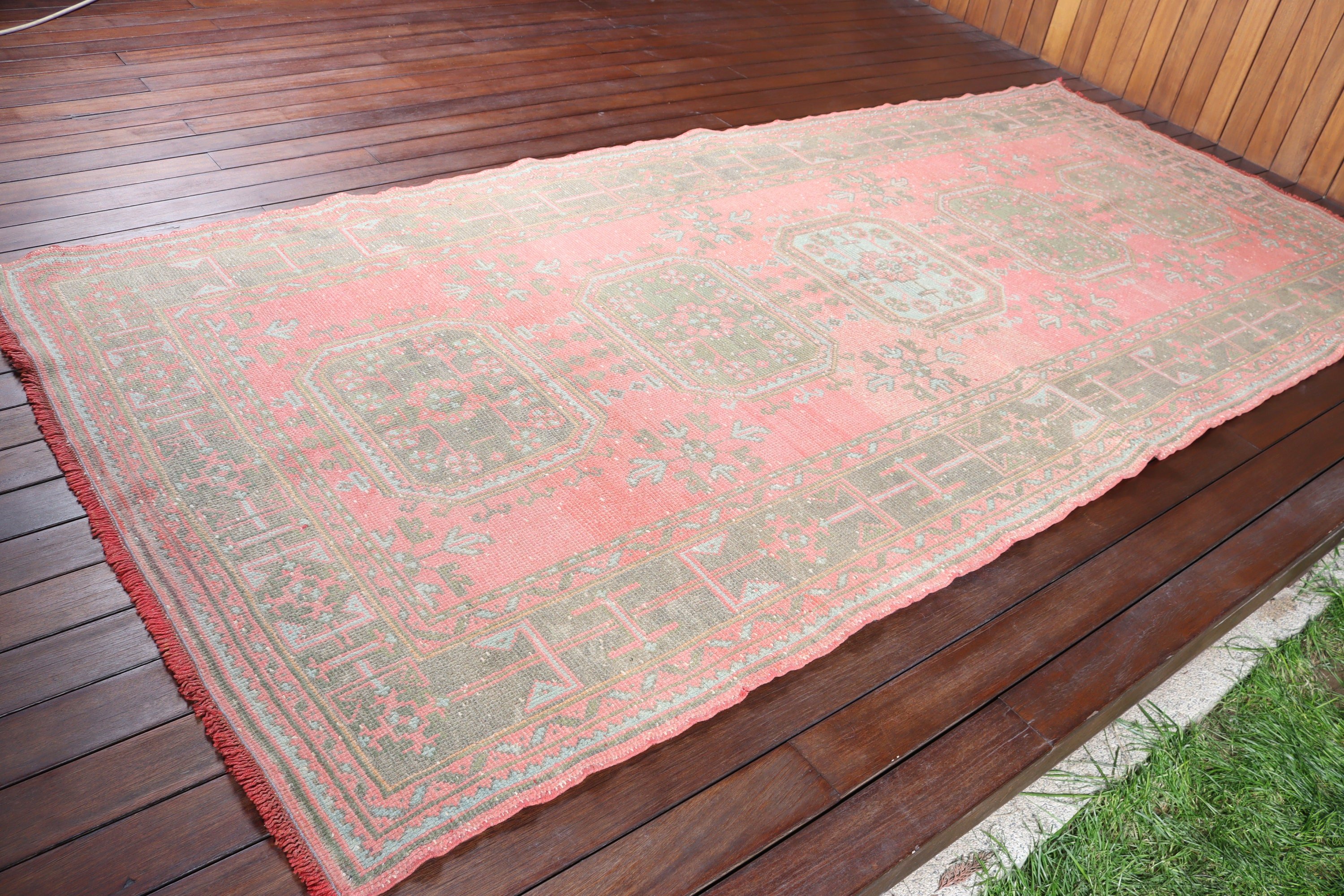 Turkish Rugs, Pink Antique Rug, Moroccan Rugs, Cool Rug, Dining Room Rug, 4.5x10.1 ft Large Rug, Bedroom Rug, Vintage Rugs, Ethnic Rugs