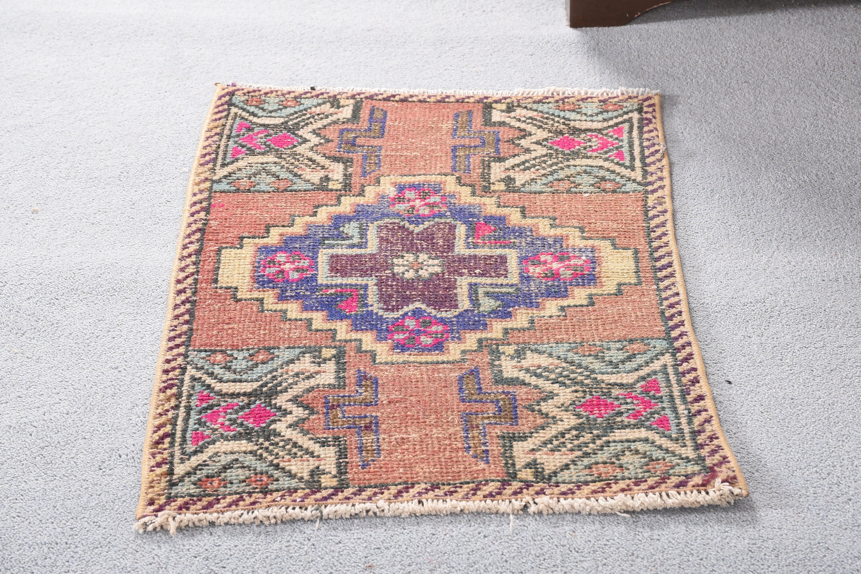 Home Decor Rugs, Turkish Rugs, 1.6x2.7 ft Small Rug, Door Mat Rugs, Vintage Rug, Brown Floor Rugs, Antique Rug, Bedroom Rugs, Handmade Rug