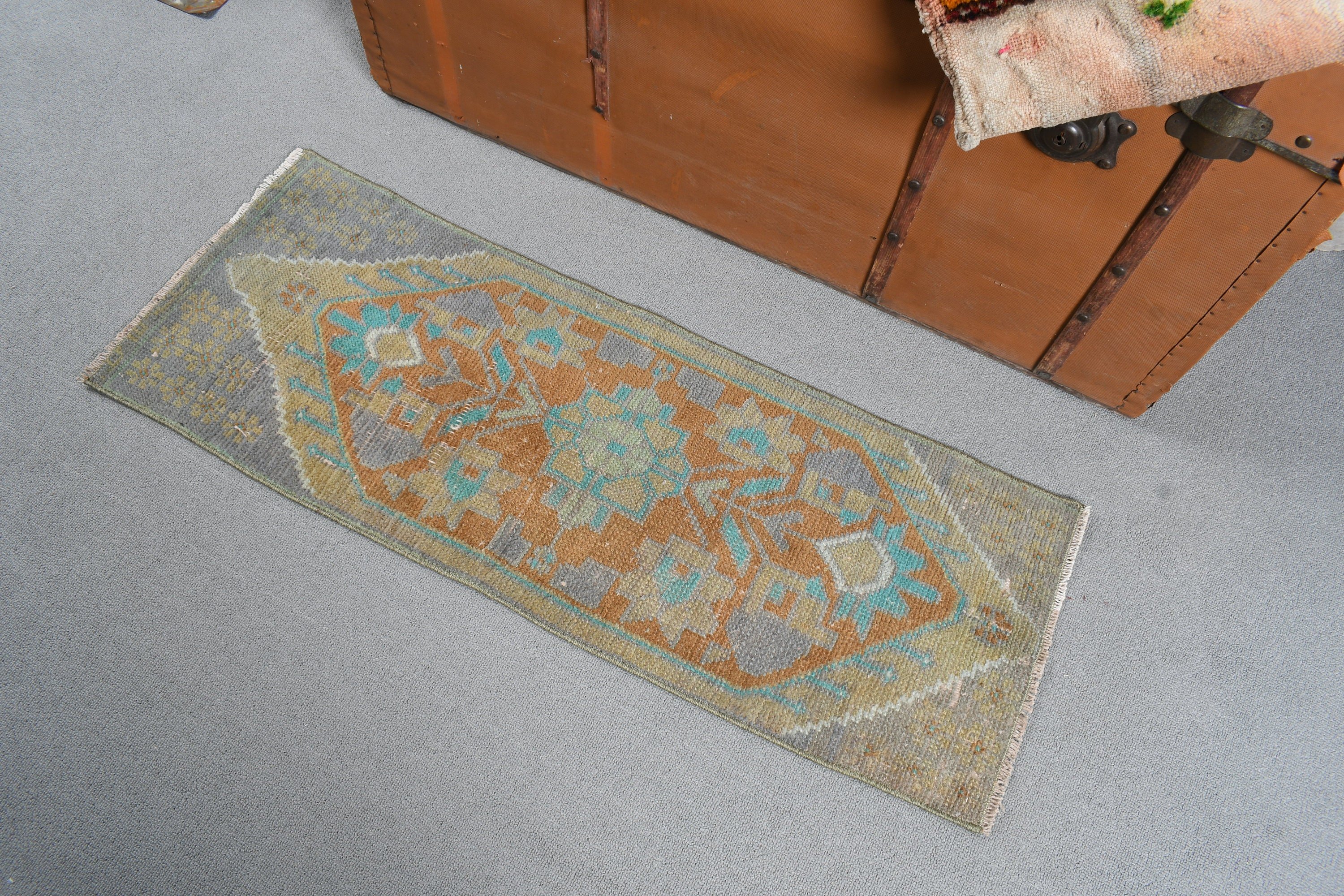 Turkish Rugs, Brown Anatolian Rugs, Vintage Rug, Oriental Rugs, Kitchen Rugs, Bathroom Rugs, Moroccan Rug, Boho Rugs, 1.2x3.2 ft Small Rugs