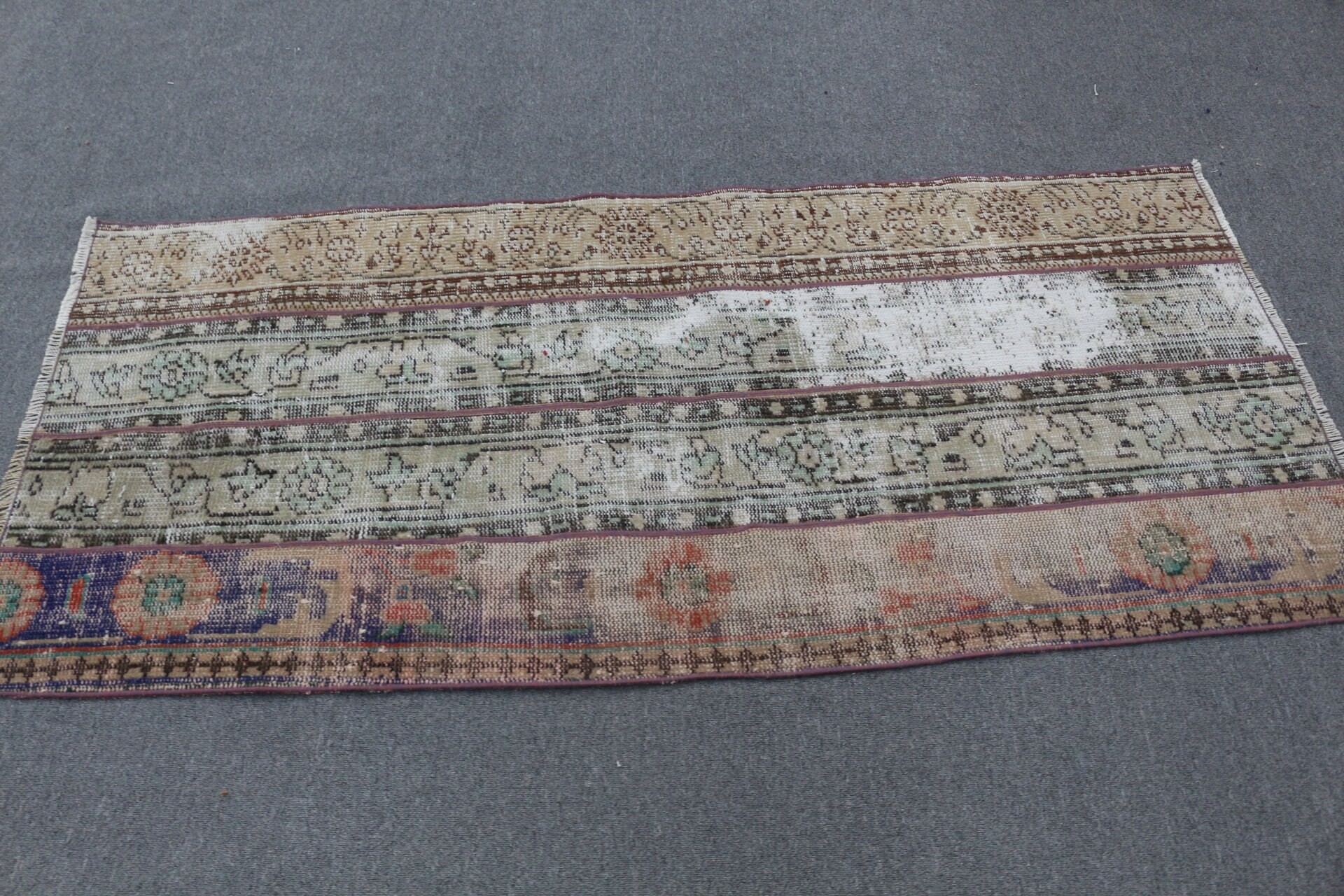 Giriş Halıları, 2,6x5,9 ft Accent Halı, Yer Halısı, Yeşil Yün Halı, Ev Dekorasyonu Halısı, Vintage Halı, Yatak Odası Halıları, Türk Halısı, Çocuk Halısı