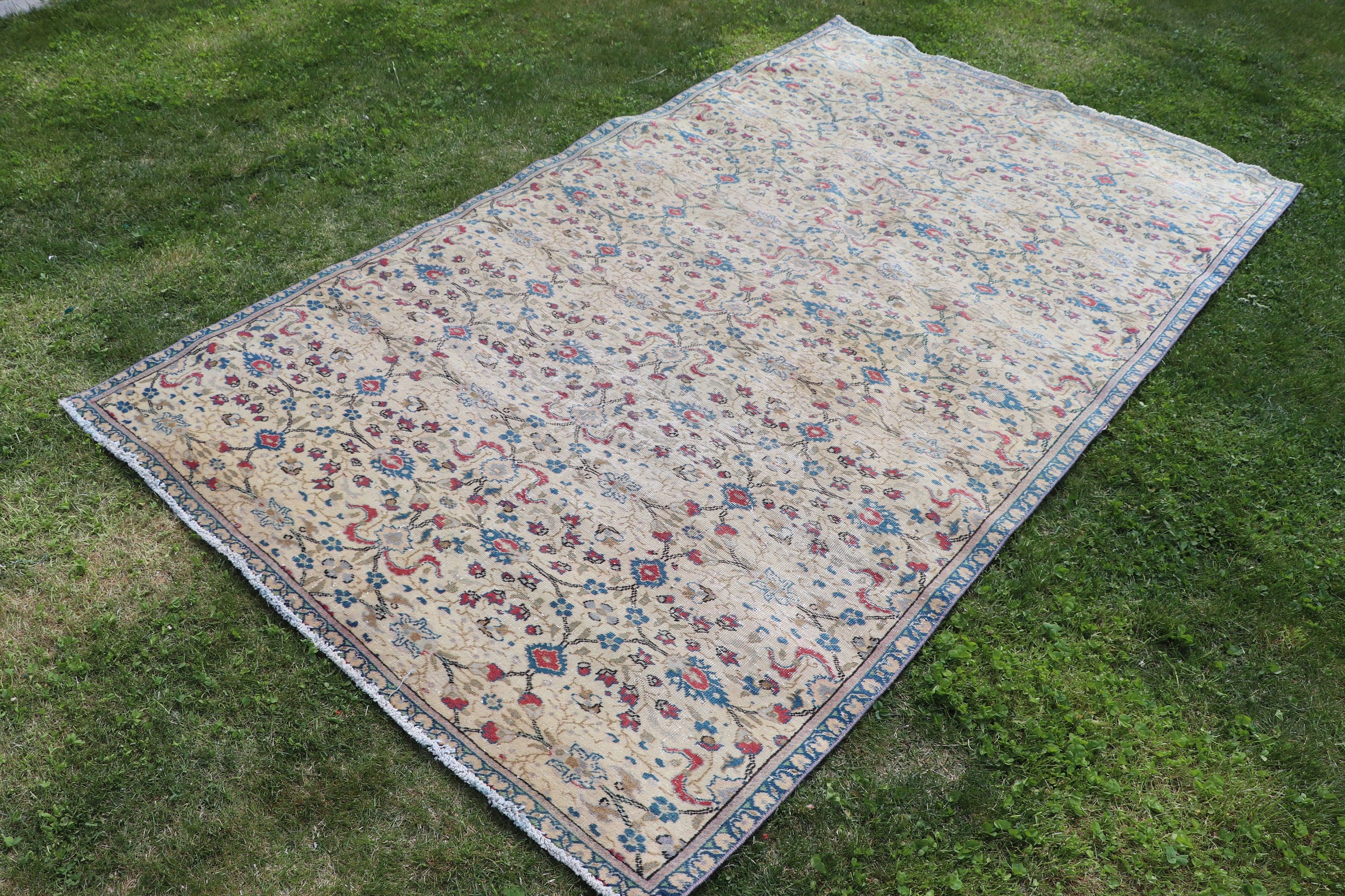 Handwoven Rugs, Salon Rug, Turkish Rugs, Bronze  4.9x8.3 ft Large Rugs, Oushak Rug, Exotic Rug, Living Room Rugs, Vintage Rug