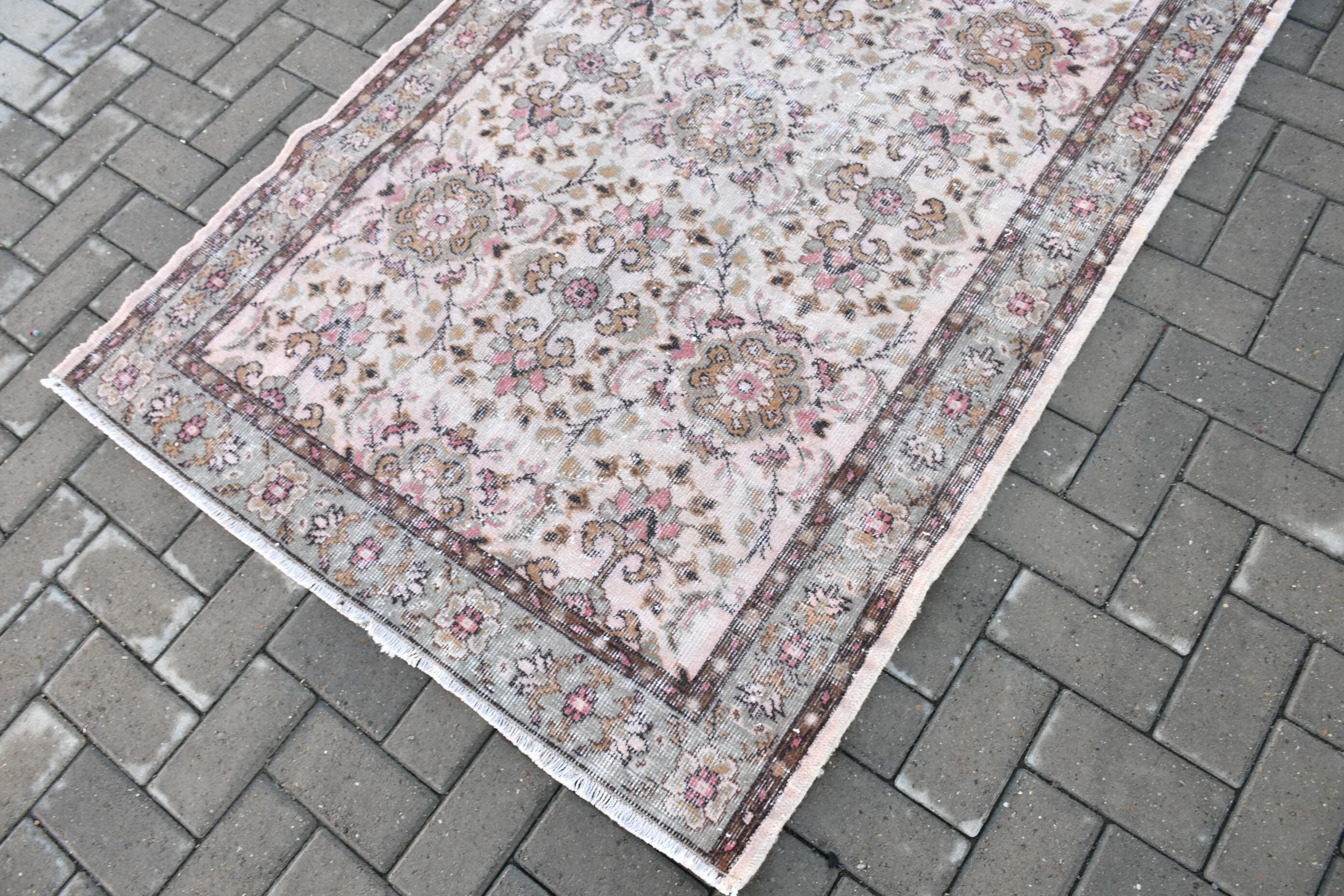 Oturma Odası Halıları, Antika Halı, Pembe Oryantal Halı, Vintage Halı, 3,9x6,4 ft Alan Halıları, Yatak Odası Halıları, Oushak Halısı, Türk Halısı, Yer Halısı