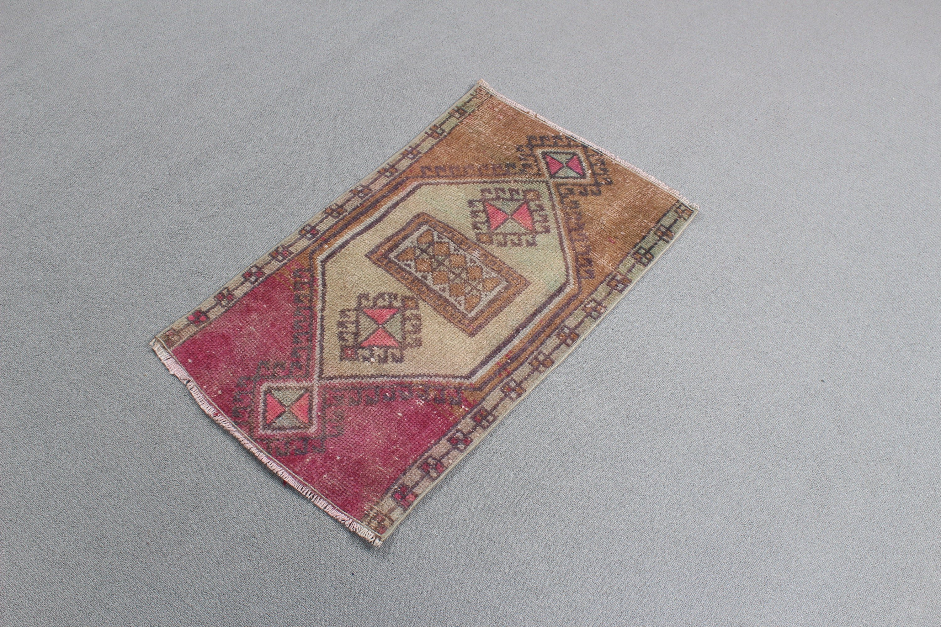 Handwoven Rug, Aesthetic Rug, Car Mat Rug, Turkish Rug, Kitchen Rugs, Oriental Rug, Pink  1.6x2.7 ft Small Rugs, Vintage Rugs