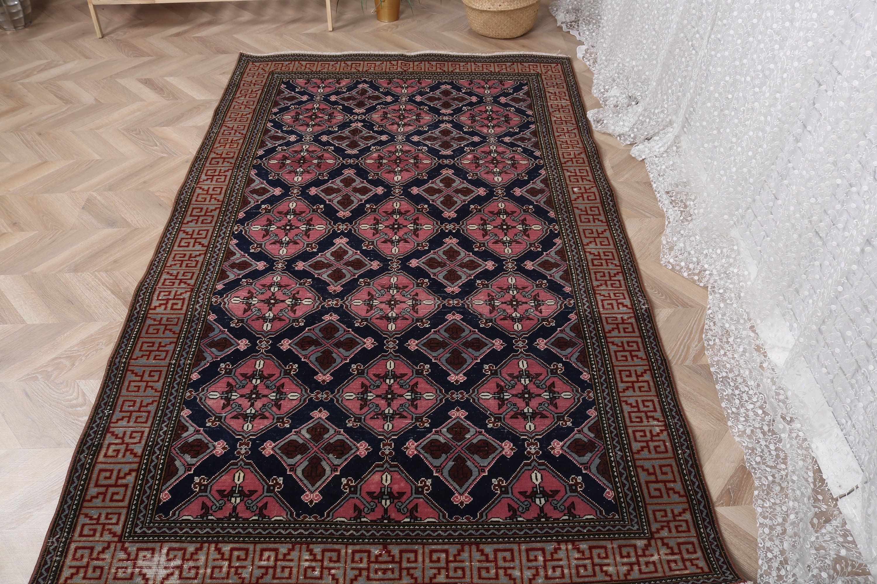 Mutfak Halıları, Estetik Halı, 4,4x7,3 ft Alan Halıları, Pembe Anadolu Halısı, Boho Halısı, Türk Halıları, Vintage Halı, Boho Alan Halısı, Yatak Odası Halıları