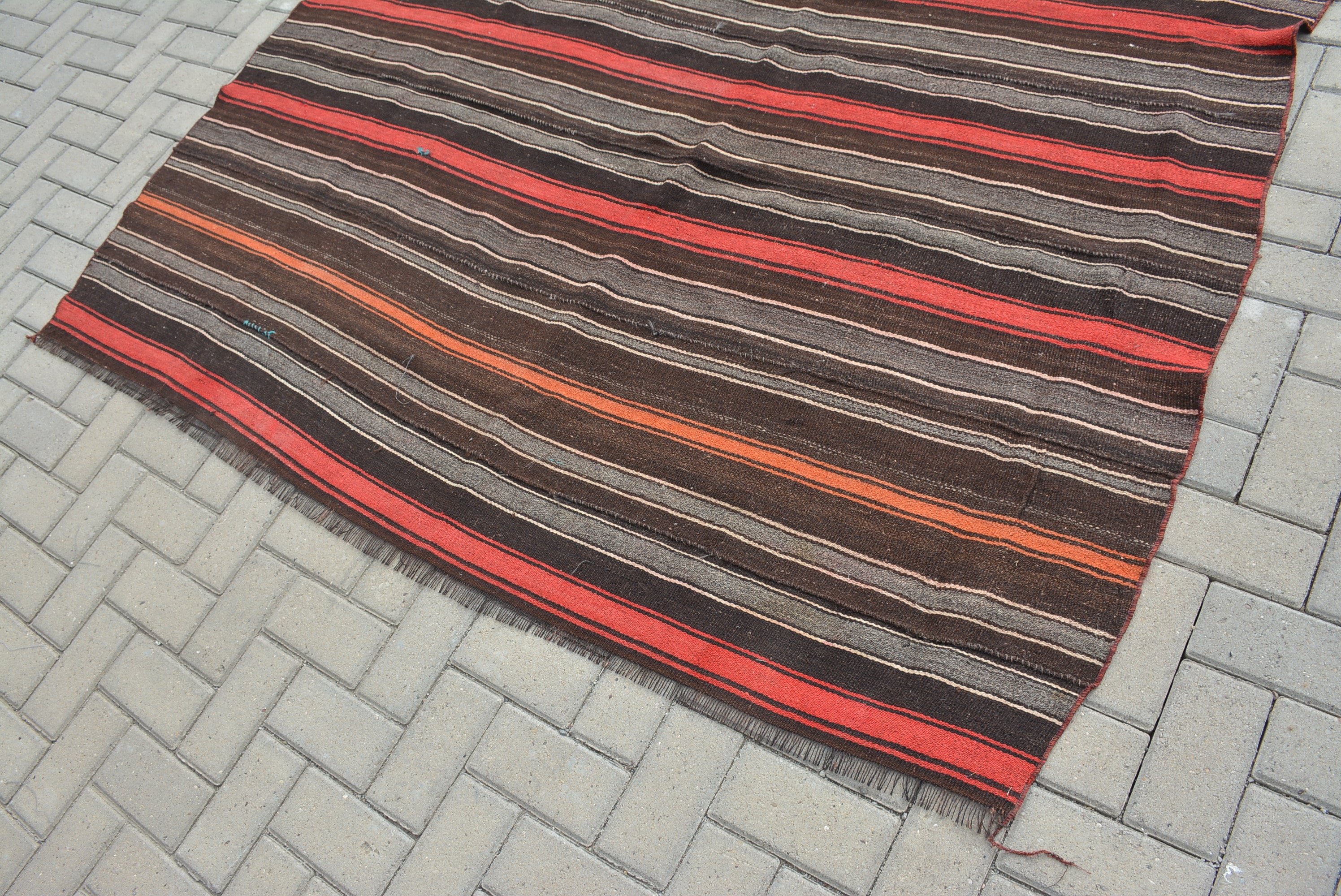 Kilim, Wool Rug, Vintage Rug, Rugs for Nursery, Floor Rugs, Nursery Rug, Vintage Decor Rug, 6.7x5.3 ft Area Rug, Turkish Rug, Indoor Rug