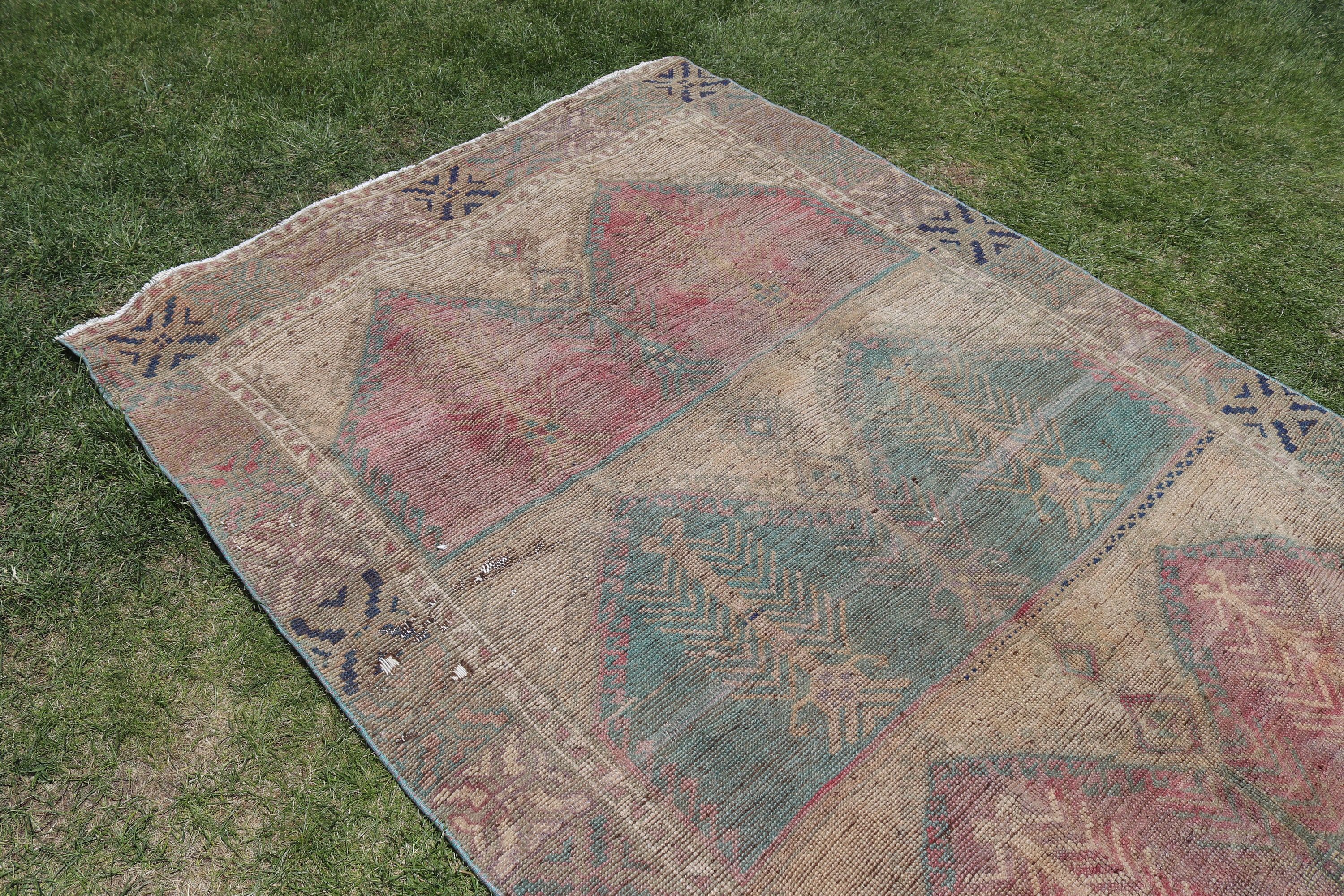 5x11,5 ft Büyük Halı, Pembe Geometrik Halı, Vintage Halı, Havalı Halılar, Estetik Halı, Türk Halısı, Yemek Odası Halıları, Antika Halı, Büyük Boho Halıları