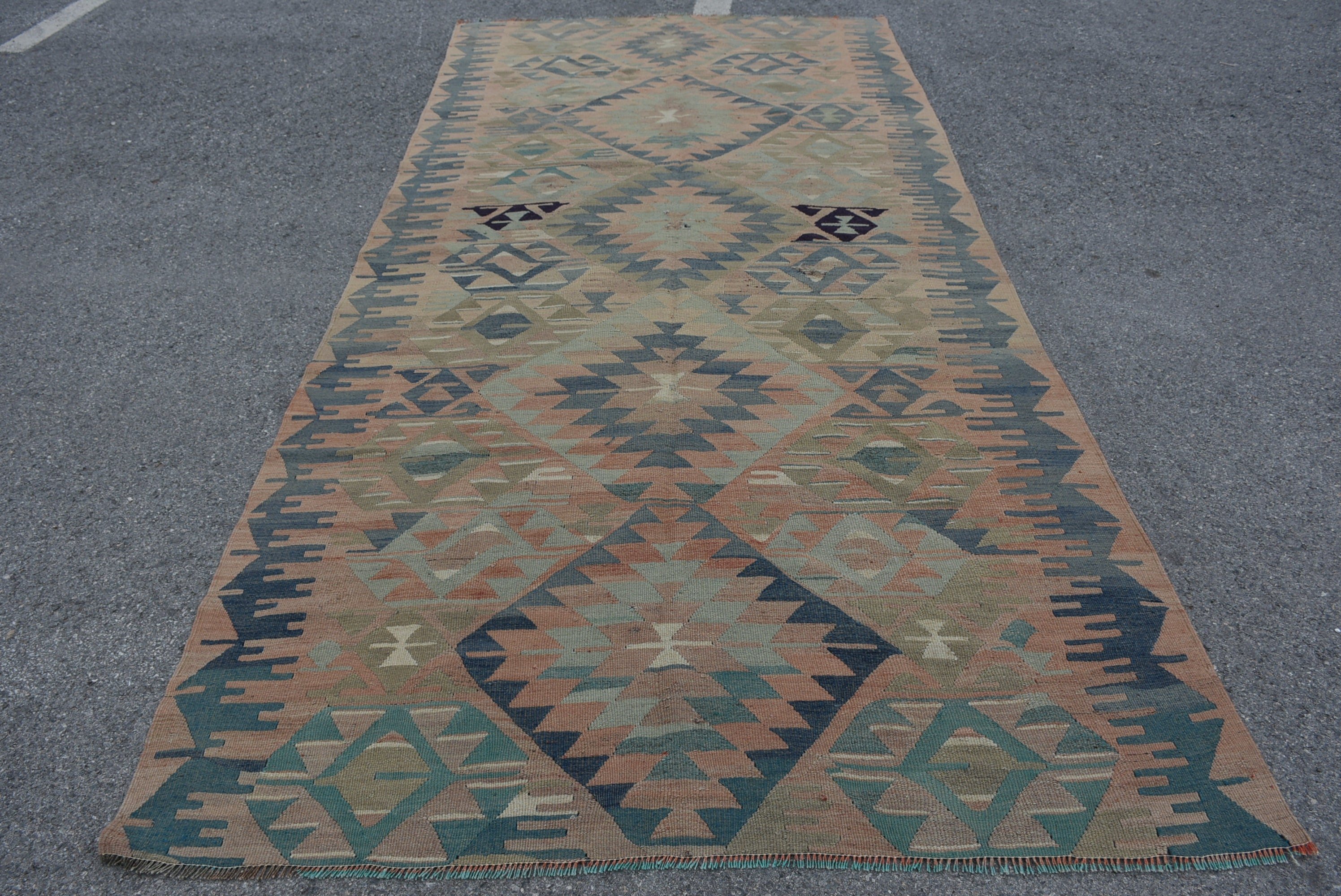 Nostaljik Kilim, Yemek odası Kilim, Uşak Kilim, Mavi Yatak odası Kilim, Yatak odası Kilim, 162x337 cm Salon Kilim, Salon Kilim