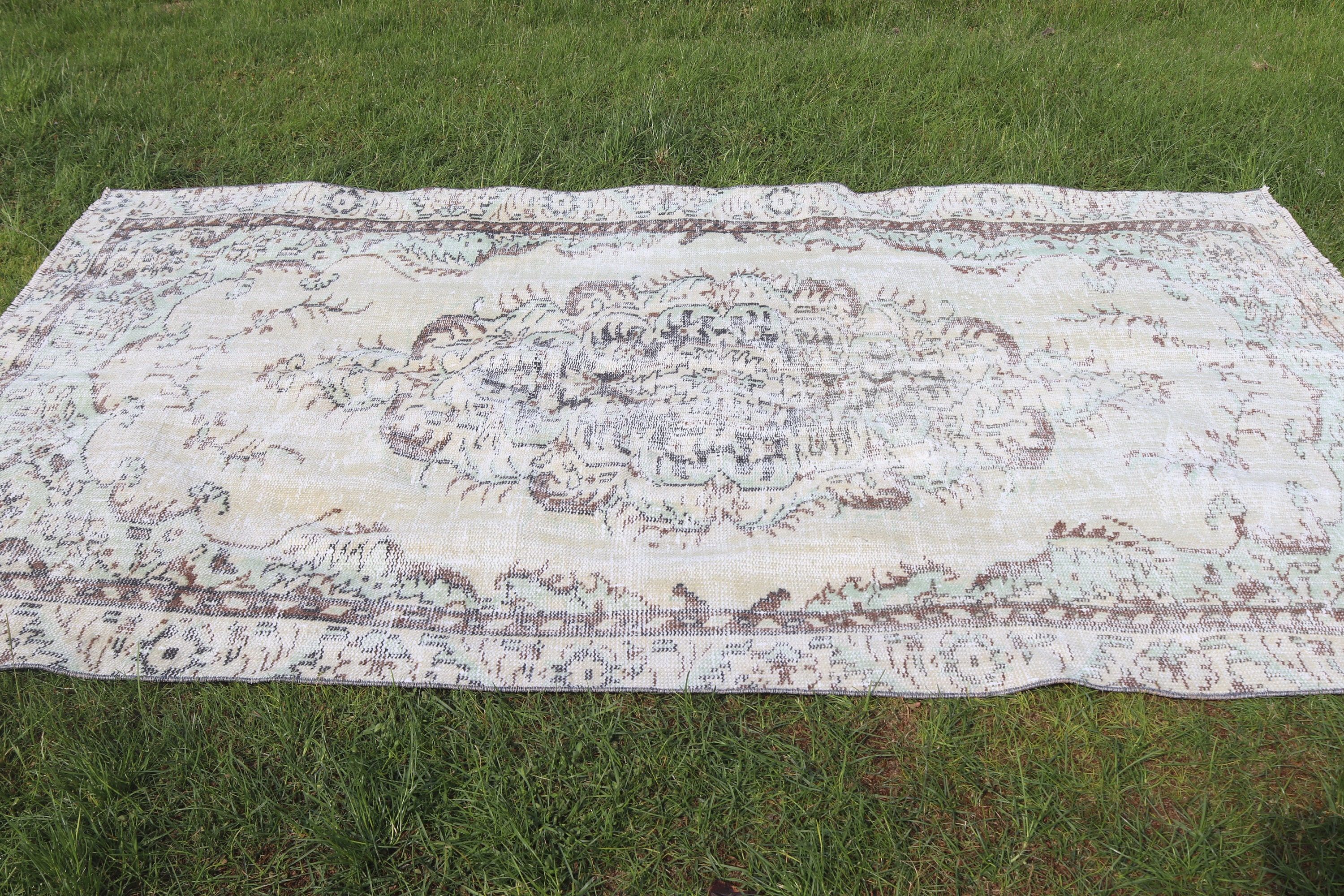 Türk Halıları, Vintage Halılar, Yatak Odası Halıları, 5.3x8 ft Büyük Halı, Büyük Boho Halısı, Bej Yatak Odası Halıları, Büyük Boho Halıları