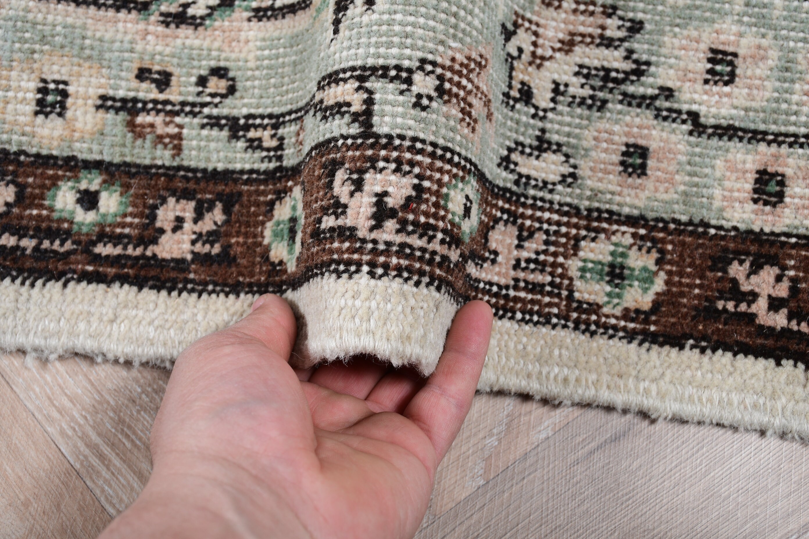 Living Room Rug, Vintage Rug, Muted Rug, Dining Room Rugs, Turkish Rug, 6.8x9.6 ft Large Rug, Beige Oushak Rug, Wool Rug