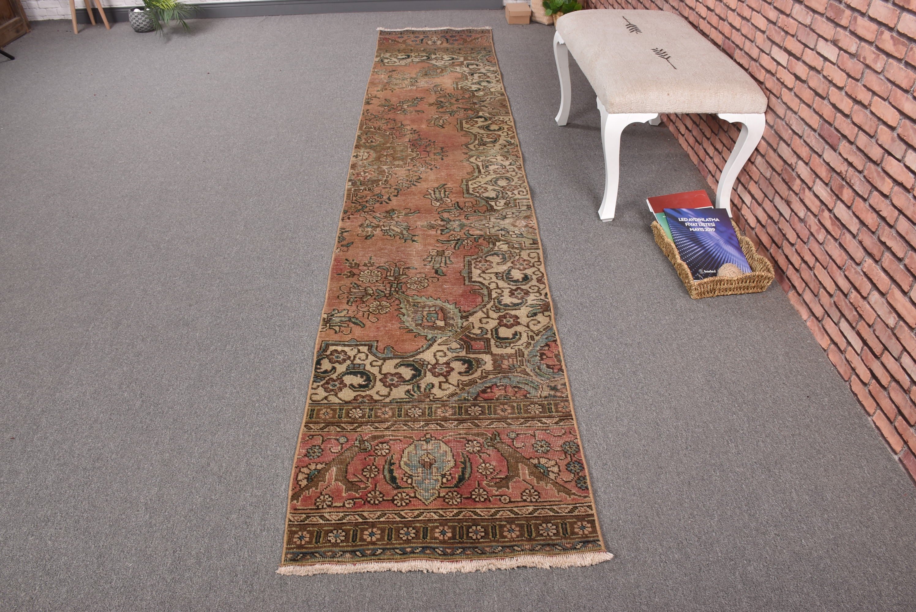 Vintage Halı, Yatak Odası Halısı, Mutfak Halısı, Lüks Halı, Beni Ourain Runner için Halılar, Türk Halıları, Yeşil Düz Dokuma Halılar, 2.1x11.6 ft Runner Halıları