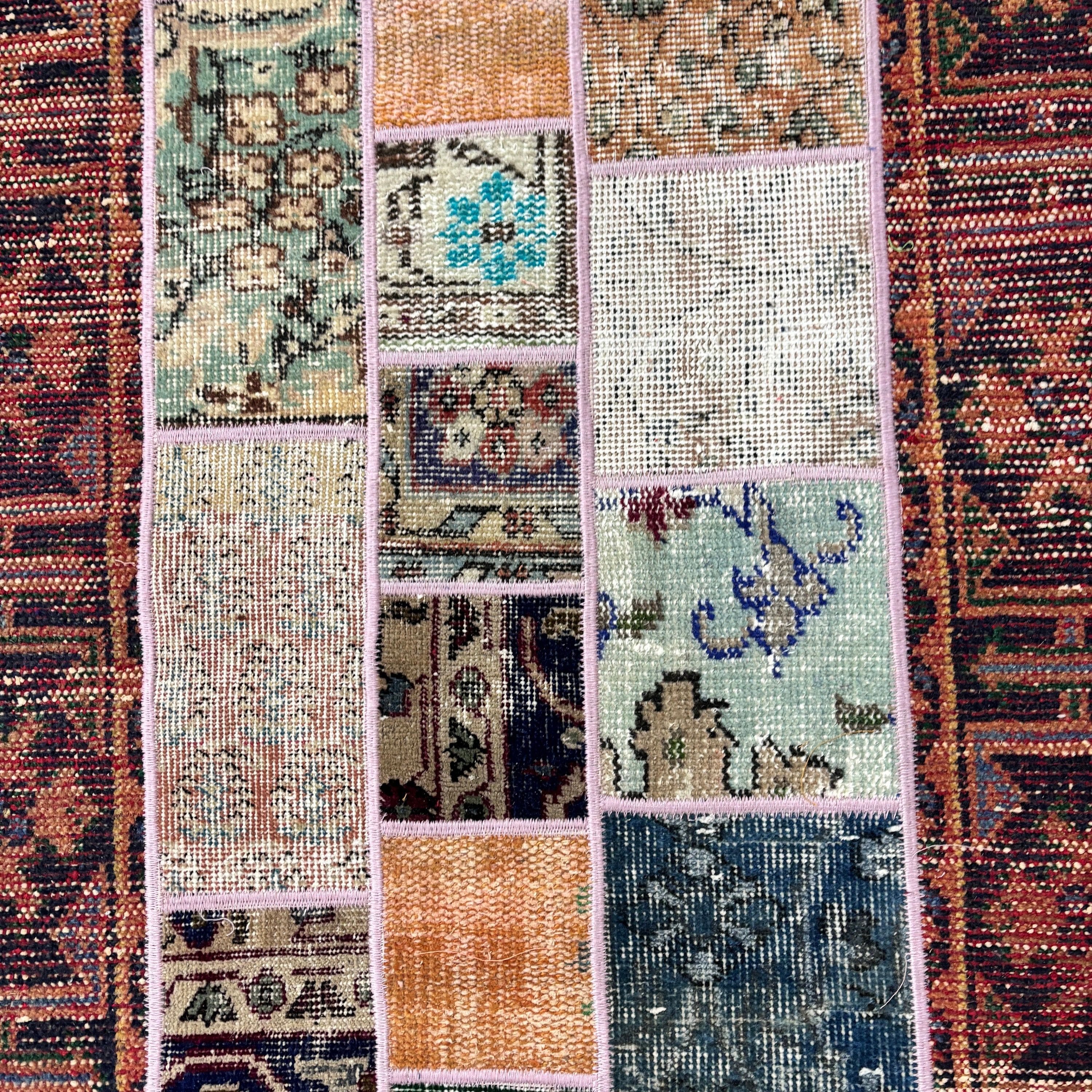 Floor Rugs, 2.8x5.3 ft Small Rug, Turkish Rugs, Statement Rugs, Geometric Rug, Bedroom Rugs, Orange Cool Rugs, Vintage Rug, Small Area Rugs