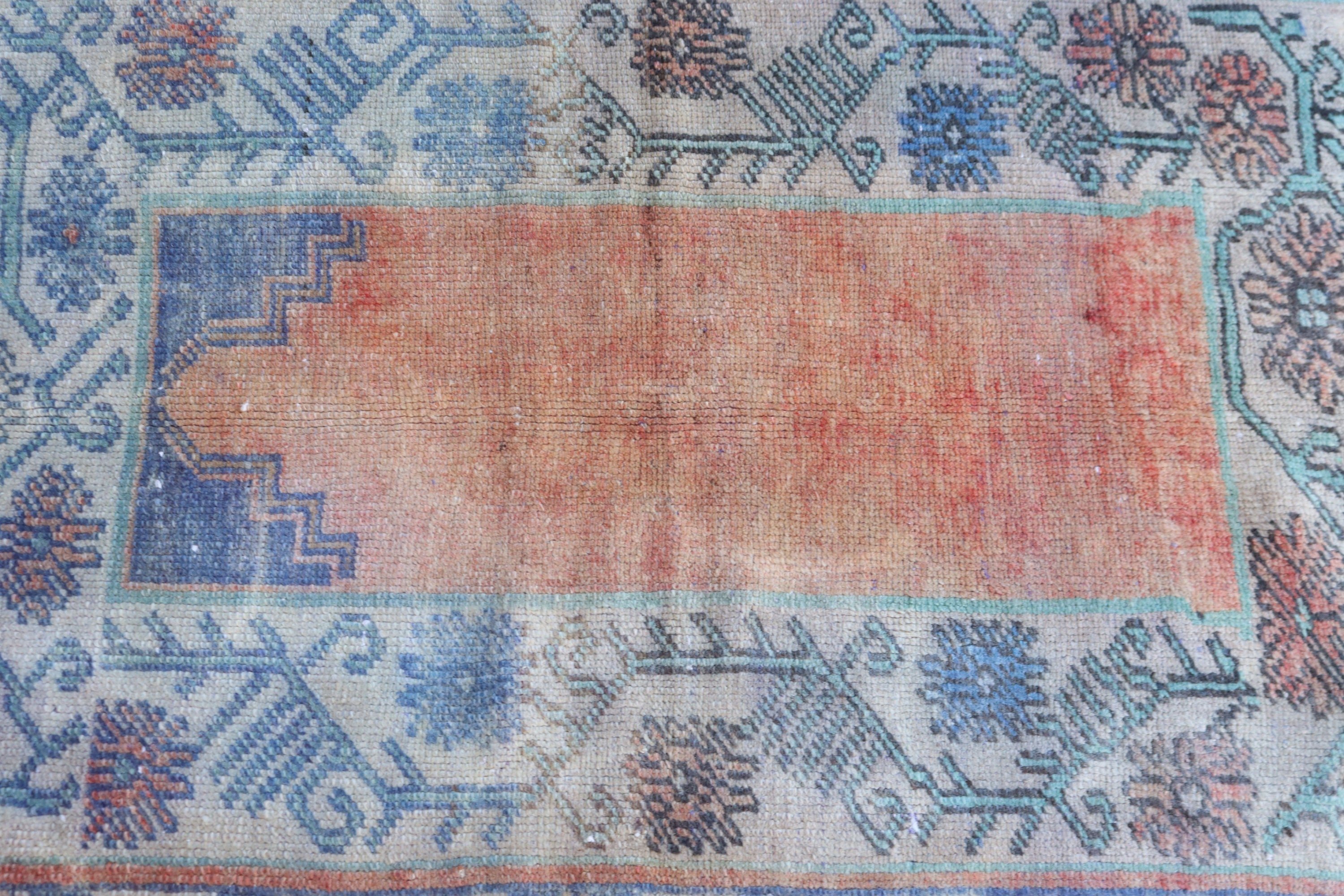 Turkish Rug, Orange Neutral Rug, Bathroom Rug, Vintage Rug, Nursery Rugs, Boho Rugs, 2.3x3.1 ft Small Rugs, Decorative Rug