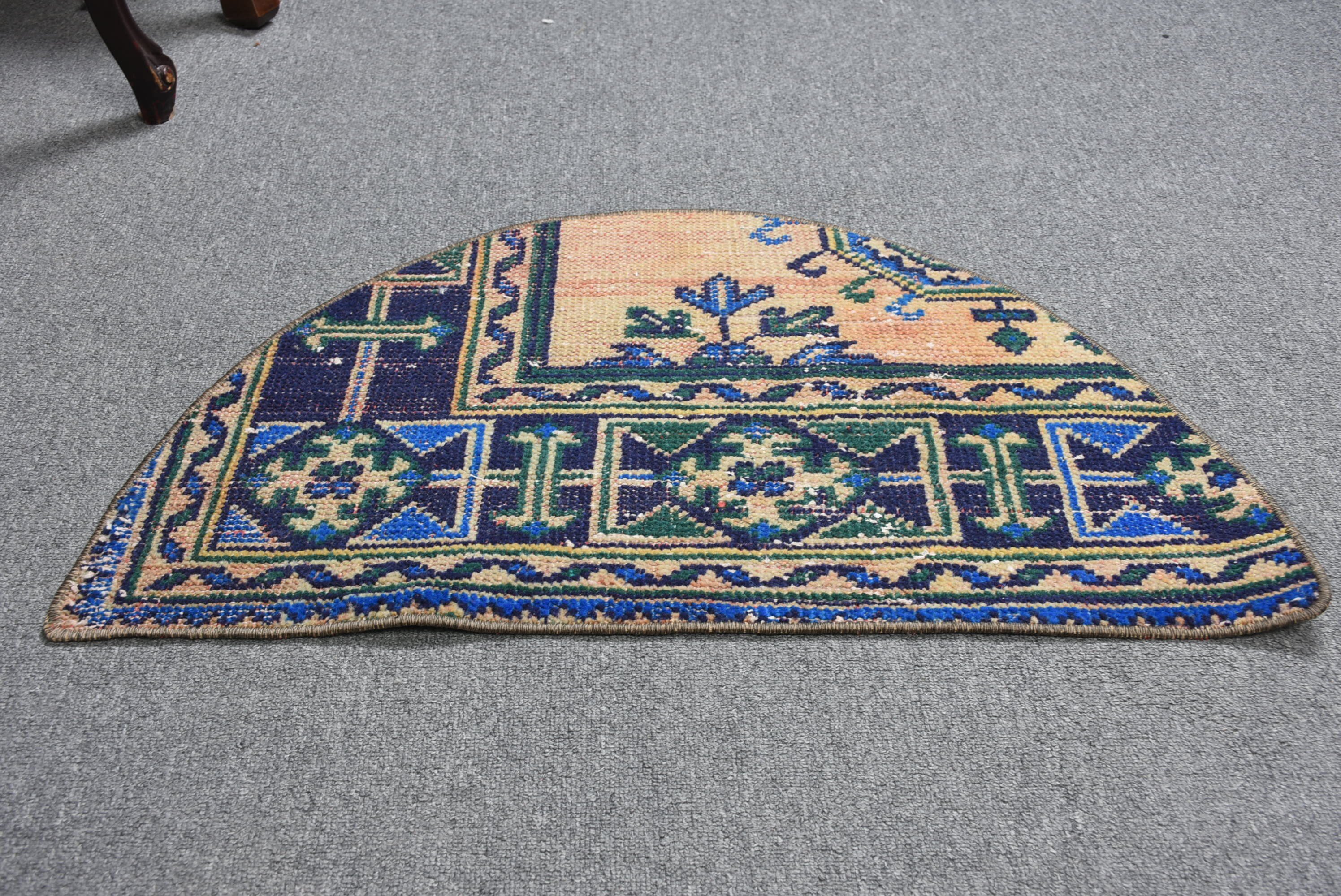 Türk Halısı, Yatak Odası Halısı, 2,5x1,5 ft Küçük Halılar, Vintage Halı, Antika Halı, Havalı Halılar, Duvara Asılı Halı, Yün Banyo Paspas Halıları, Mavi Yer Halıları