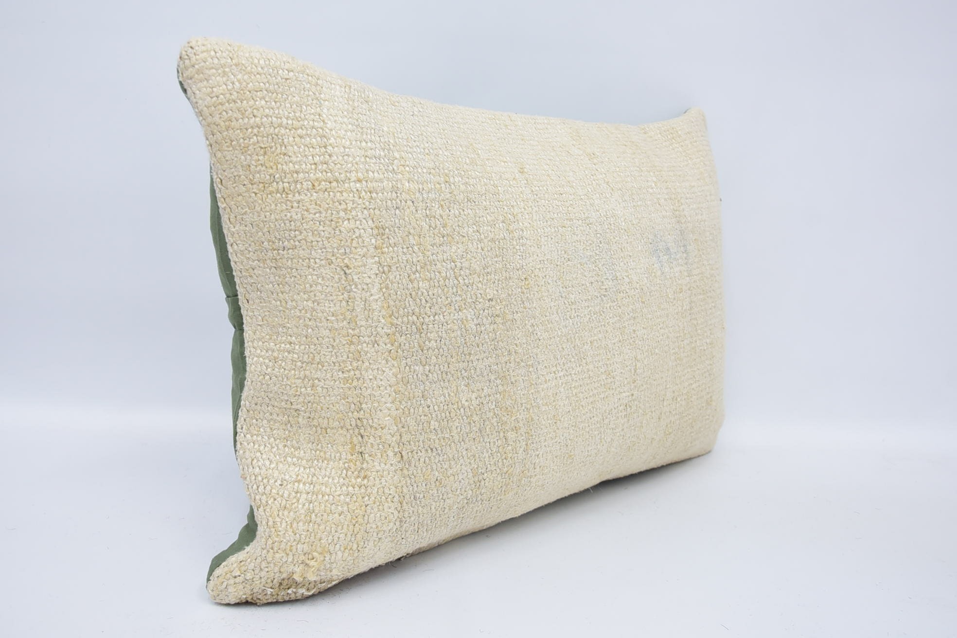 Floor Pillow, Outdoor Pillow Cover, 16"x24" White Cushion, Boho Pillow Sham Cover, Antique Pillows, Kilim Cushion Sham