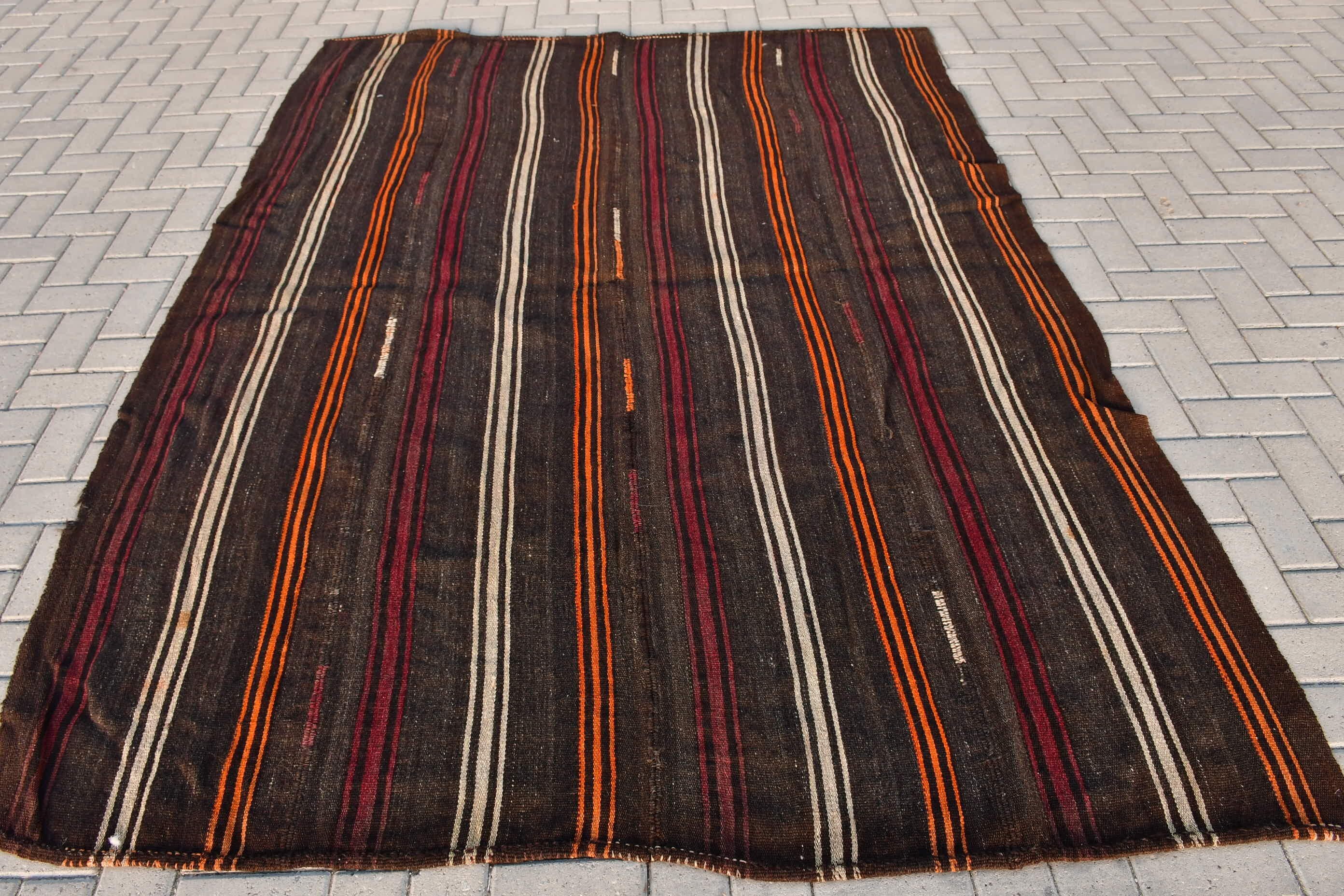6.2x8.4 ft Large Rugs, Brown Oriental Rug, Kilim, Vintage Rugs, Antique Rugs, Art Rug, Cool Rug, Salon Rug, Dining Room Rugs, Turkish Rugs