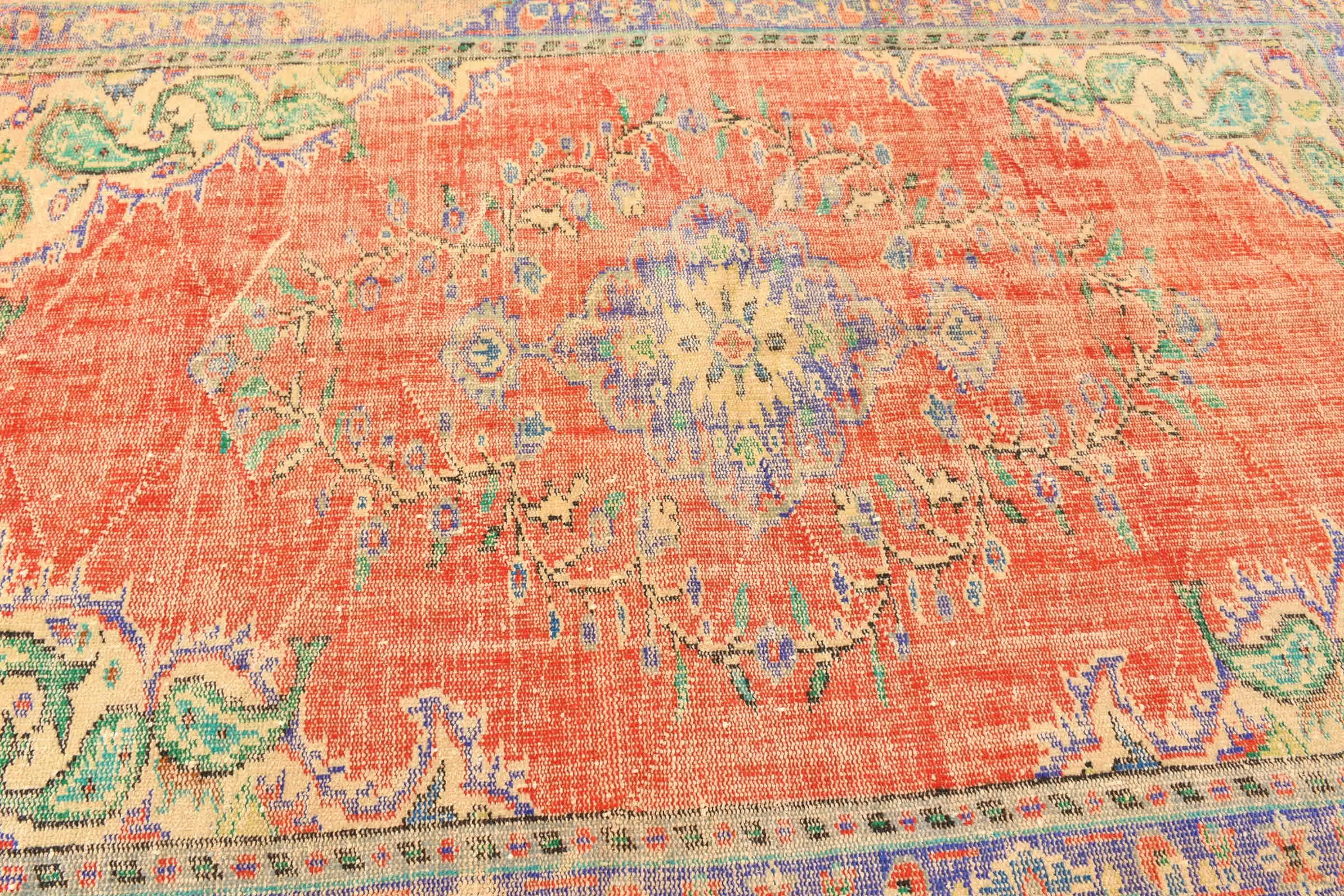 Kırmızı 5.8x8.8 ft Büyük Halı, Yemek Odası Halıları, Oturma Odası Halısı, Dış Mekan Halısı, Anadolu Halısı, Vintage Halı, Yün Halısı, Türk Halısı