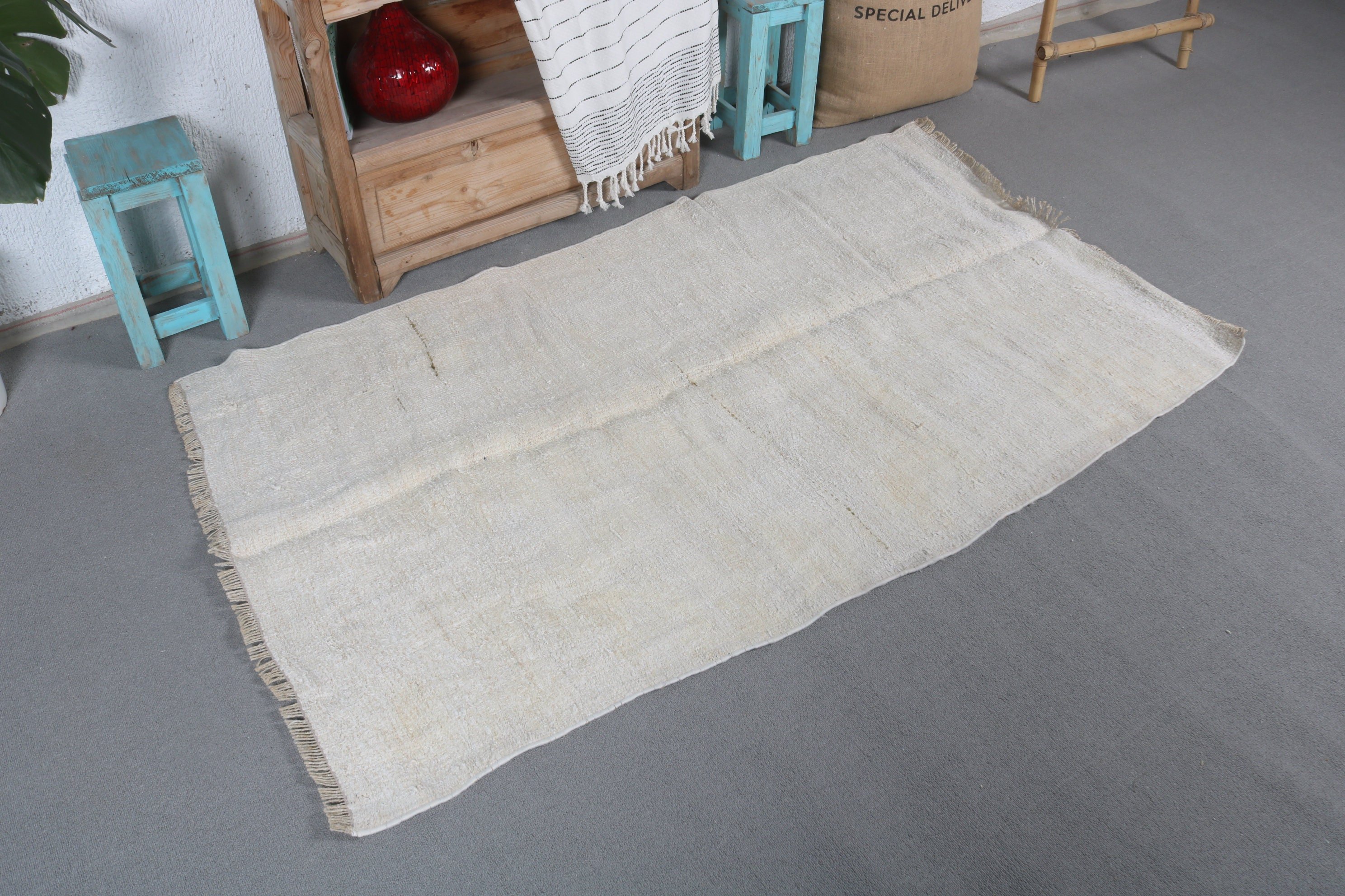 Turkish Rug, Anatolian Rug, Nursery Rug, Handwoven Rugs, Vintage Rug, Kitchen Rug, Beige Oriental Rugs, 3.2x5.7 ft Accent Rug, Oushak Rugs