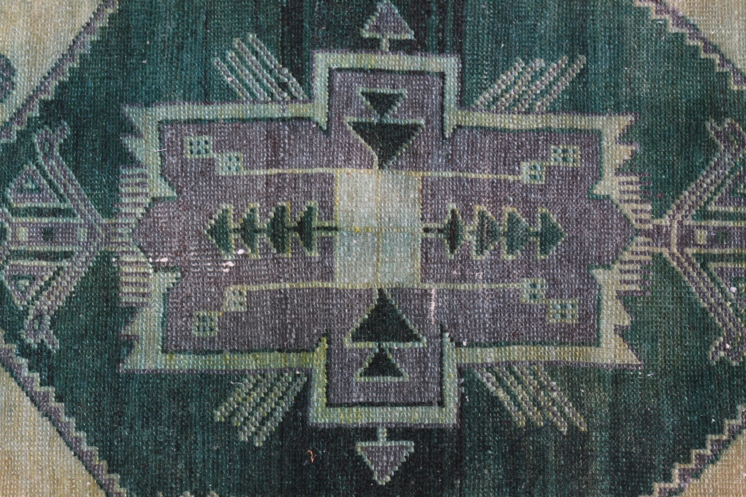Home Decor Rug, Vintage Rugs, Door Mat Rug, Turkish Rug, Green  1.4x3.3 ft Small Rug, Wall Hanging Rugs, Old Rug