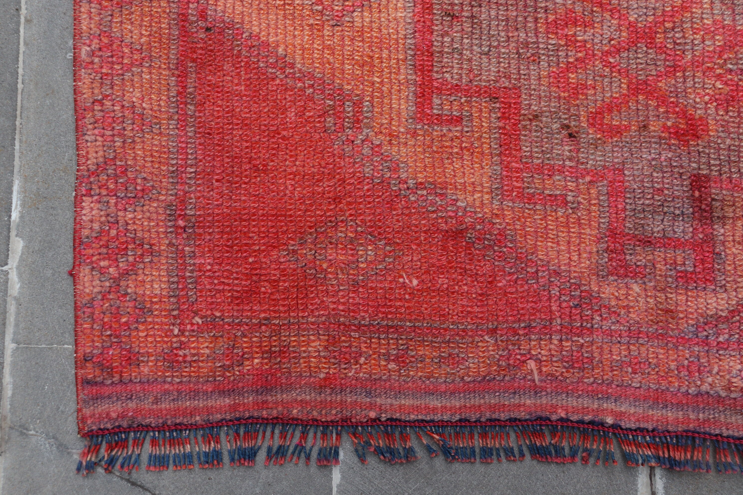 Pink Oriental Rug, 3.9x11.1 ft Runner Rugs, Kitchen Rug, Oushak Rug, Turkish Rugs, Stair Rug, Oriental Rug, Rugs for Runner, Vintage Rug