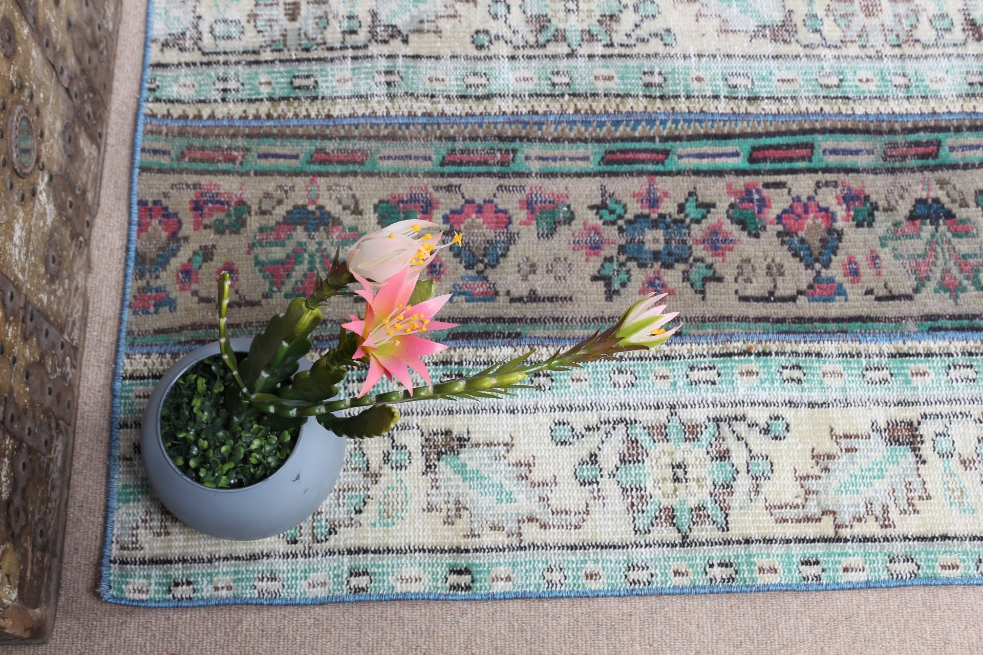 Bathroom Rug, Oriental Rug, Vintage Rug, Turkish Rugs, Green Kitchen Rug, 2.5x4 ft Small Rugs, Car Mat Rug, Custom Rugs