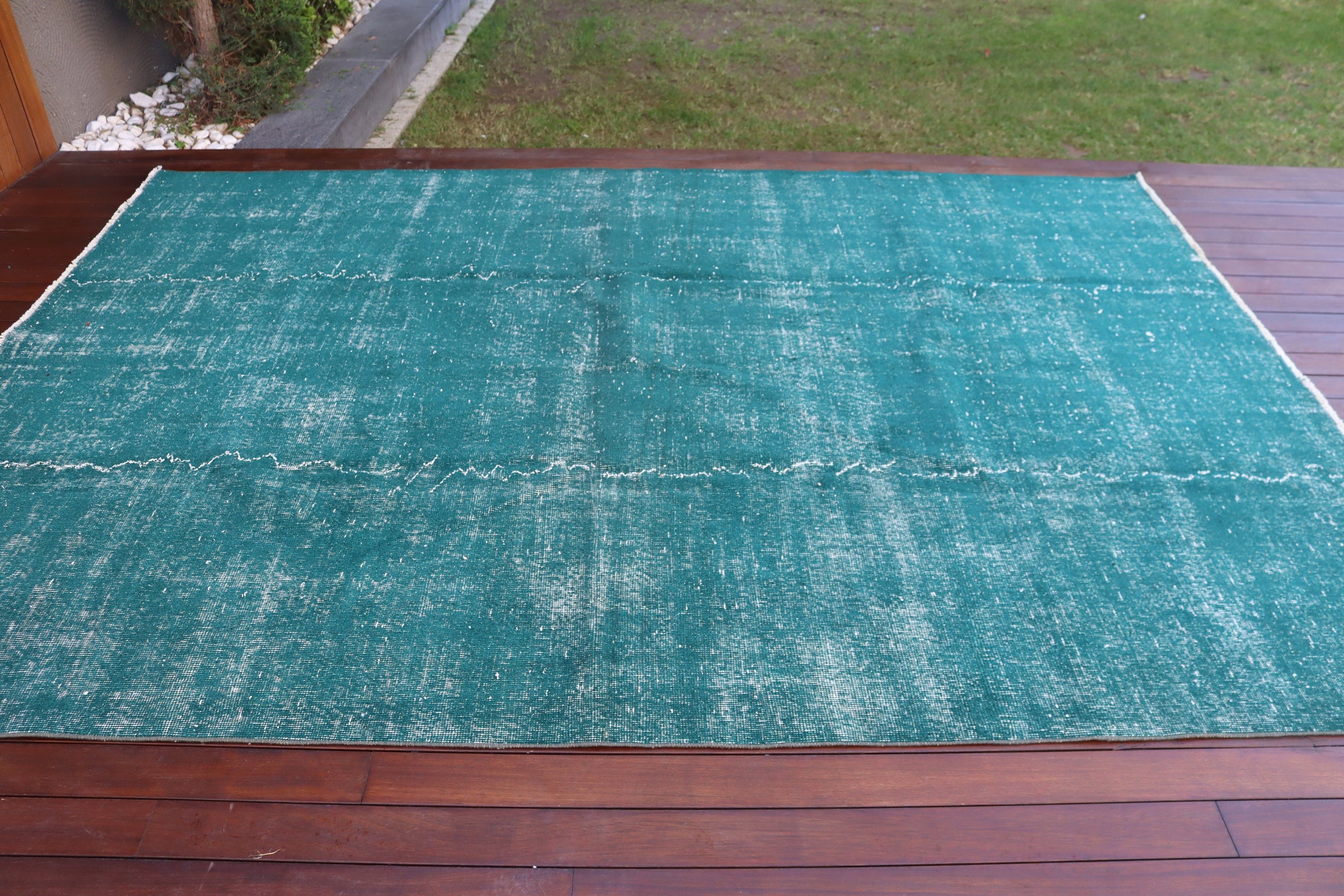 Boho Rug, Living Room Rugs, Floor Rug, Green Oushak Rug, Turkish Rug, Dining Room Rugs, 6.7x9.7 ft Large Rugs, Vintage Rugs, Luxury Rug