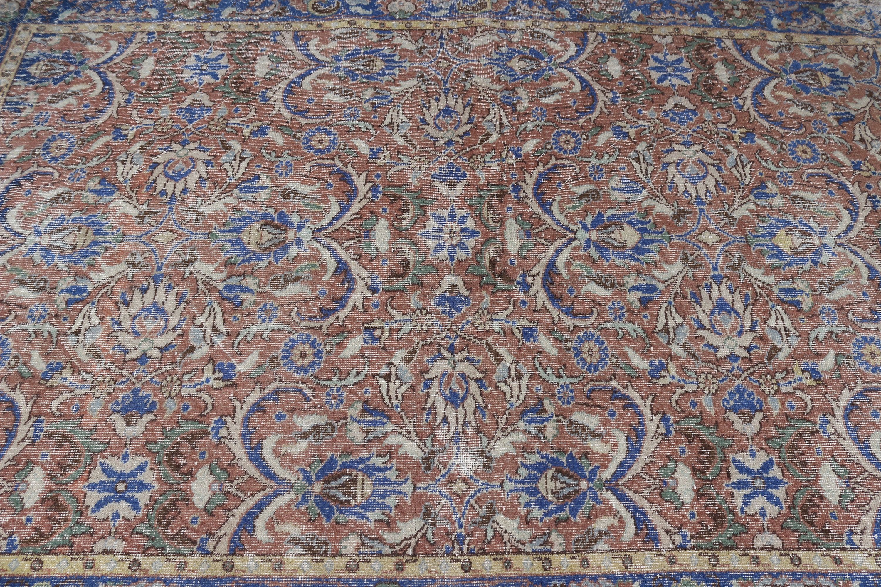 Blue Floor Rug, Antique Rug, 5.1x7.9 ft Large Rugs, Turkish Rug, Pastel Rug, Vintage Rugs, Anatolian Rugs, Bedroom Rug, Dining Room Rug