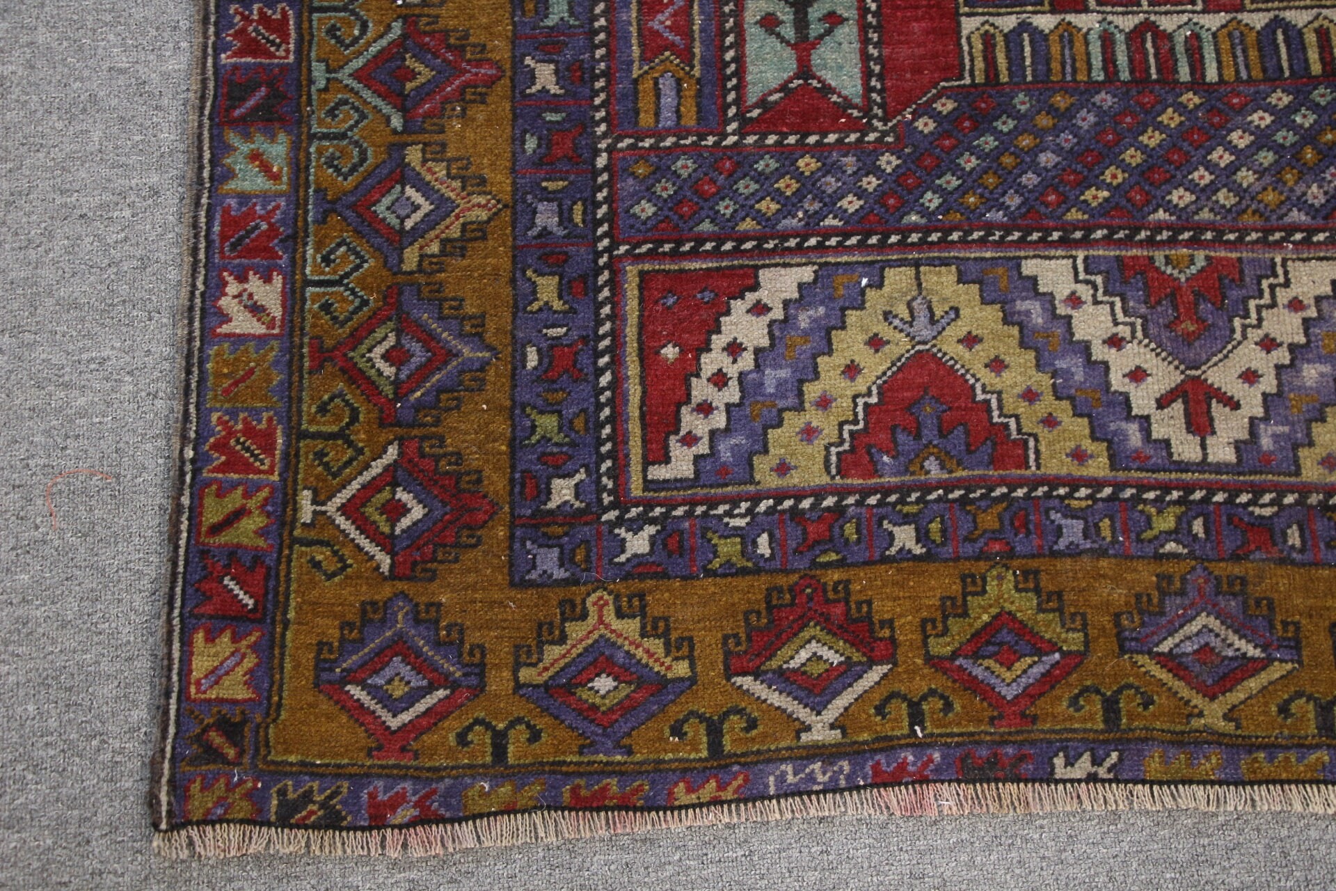 Vintage Halı, İç Mekan Halısı, 3,9x6,5 ft Alan Halısı, Alan Kilimleri, Türk Halıları, Yatak Odası Halıları, Kırmızı Antika Halı, Oturma Odası Halısı