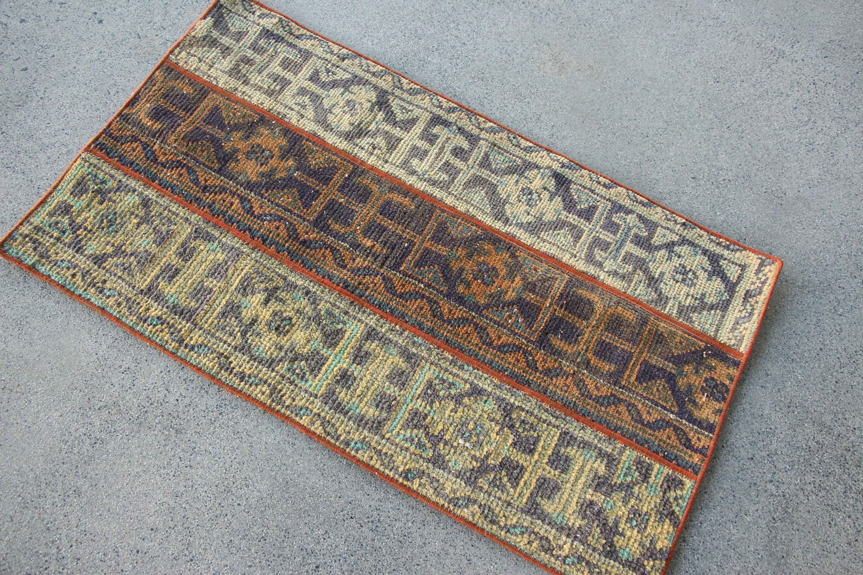 2x3.5 ft Small Rug, Antique Rug, Vintage Rug, Bath Rug, Moroccan Rug, Blue Bedroom Rug, Rugs for Wall Hanging, Turkish Rug, Nursery Rugs