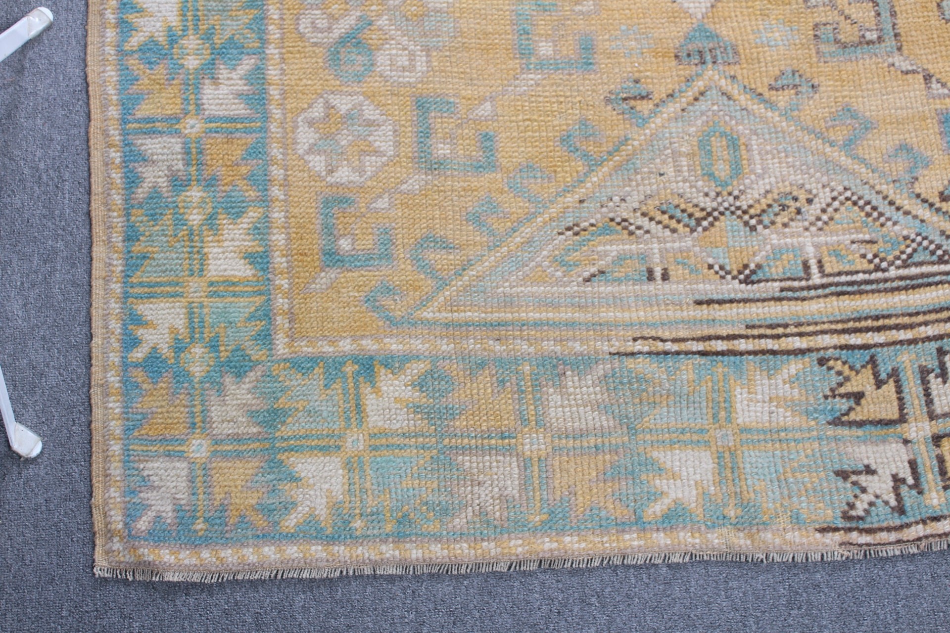 Yellow Floor Rug, Turkish Rug, Vintage Rug, 3.9x5.7 ft Accent Rug, Moroccan Rug, Nursery Rug, Muted Rug, Kitchen Rugs, Rugs for Kitchen