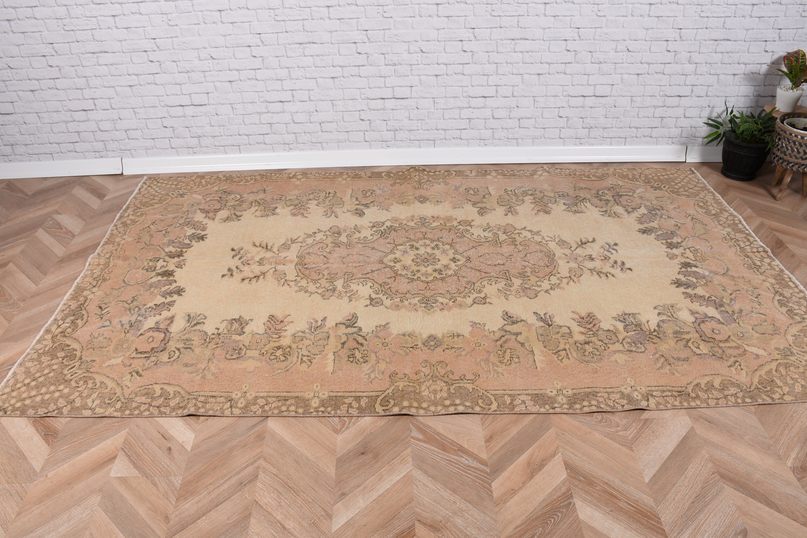 Large Oushak Rugs, Vintage Rug, Turkish Rugs, Boho Rug, Aztec Rugs, Luxury Rugs, Beige Bedroom Rugs, 5x8.6 ft Large Rugs, Living Room Rugs