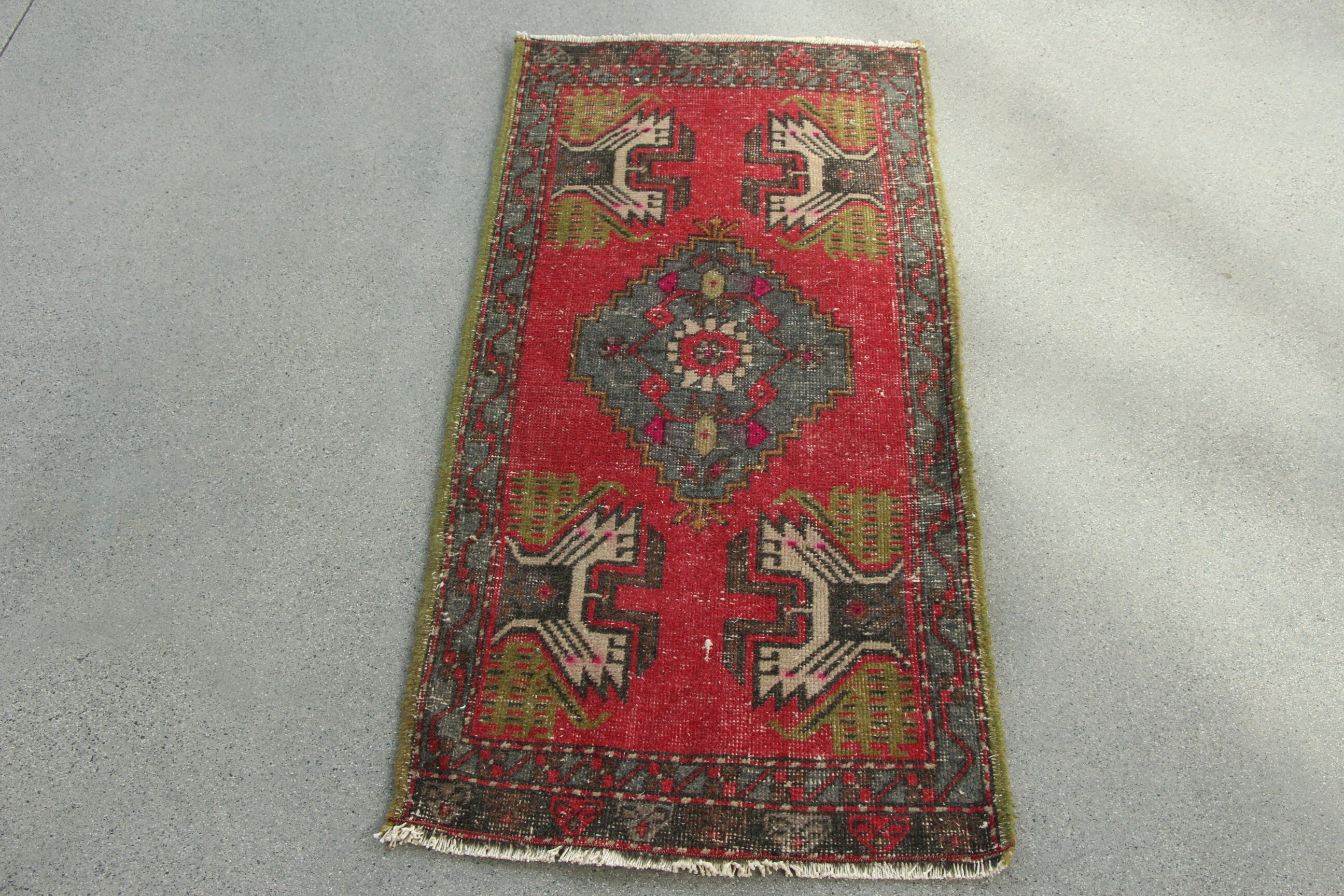 1.6x3.4 ft Küçük Halılar, Küçük Alan Halıları, Lüks Halılar, Banyo Halıları, Türk Halıları, Giriş Halısı, Vintage Halı, Boho Halıları, Kırmızı Yün Halı