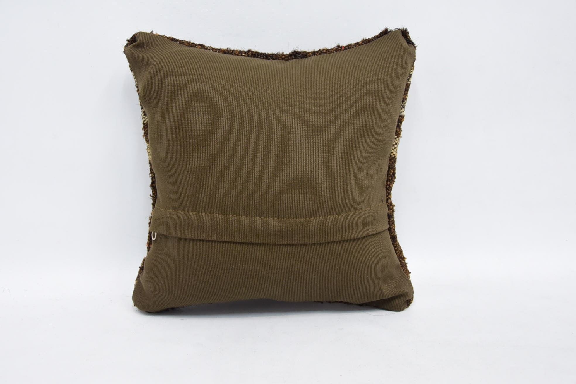 Car Cushion, Kilim Cushion Sham, Kilim Pillow, Handmade Throw Cushion Case, 12"x12" Brown Cushion, Ethnical Kilim Rug Pillow