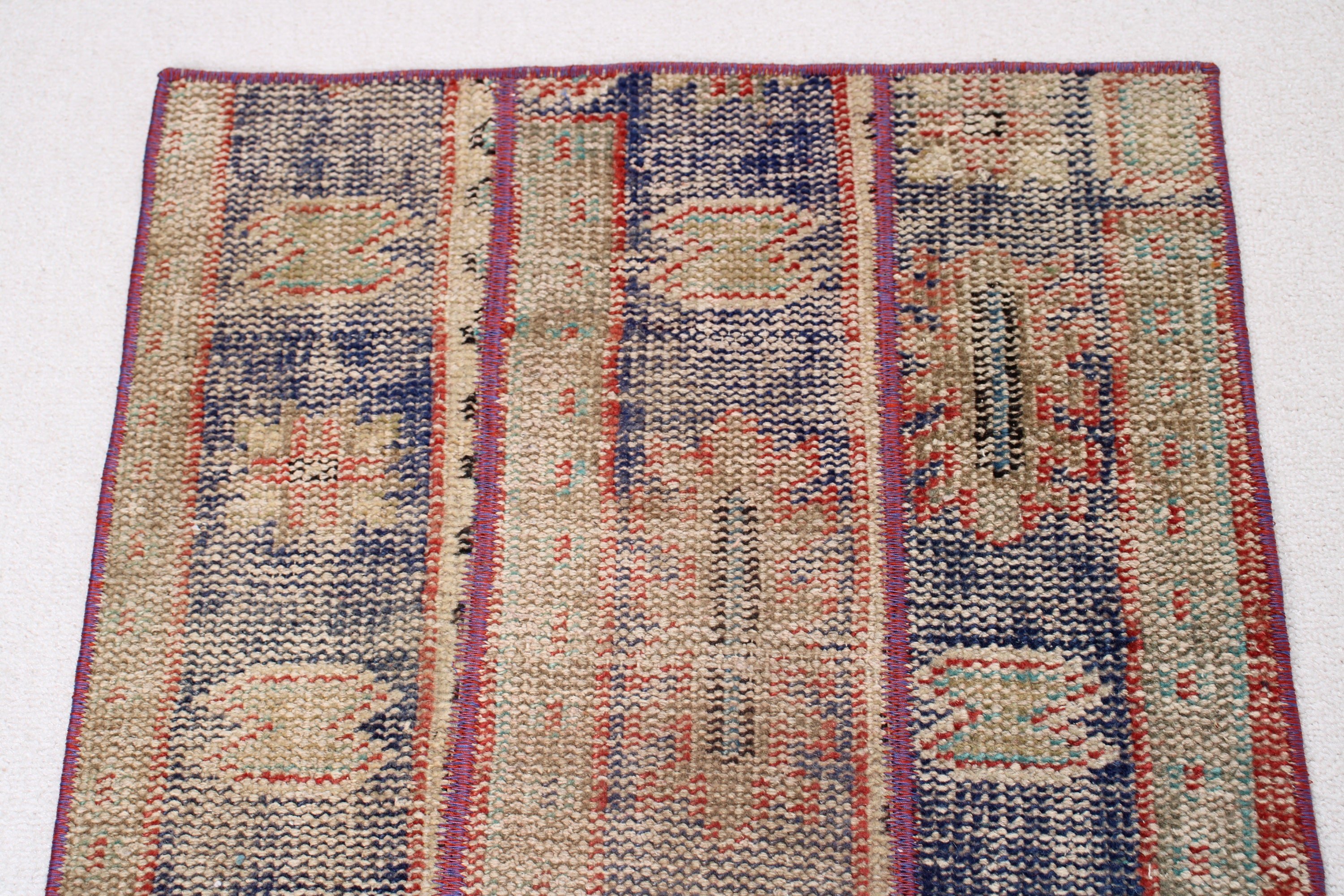 1.8x3.2 ft Küçük Halı, Vintage Halı, Mutfak Halıları, Mavi Yün Halı, Havalı Halılar, Duvara Asılı Halılar, Türk Halıları, Oushak Halısı, Araba Paspas Halıları